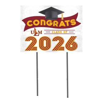ULM Warhawks 18" x 24" 2026 Grad Yard Sign with Stakes
