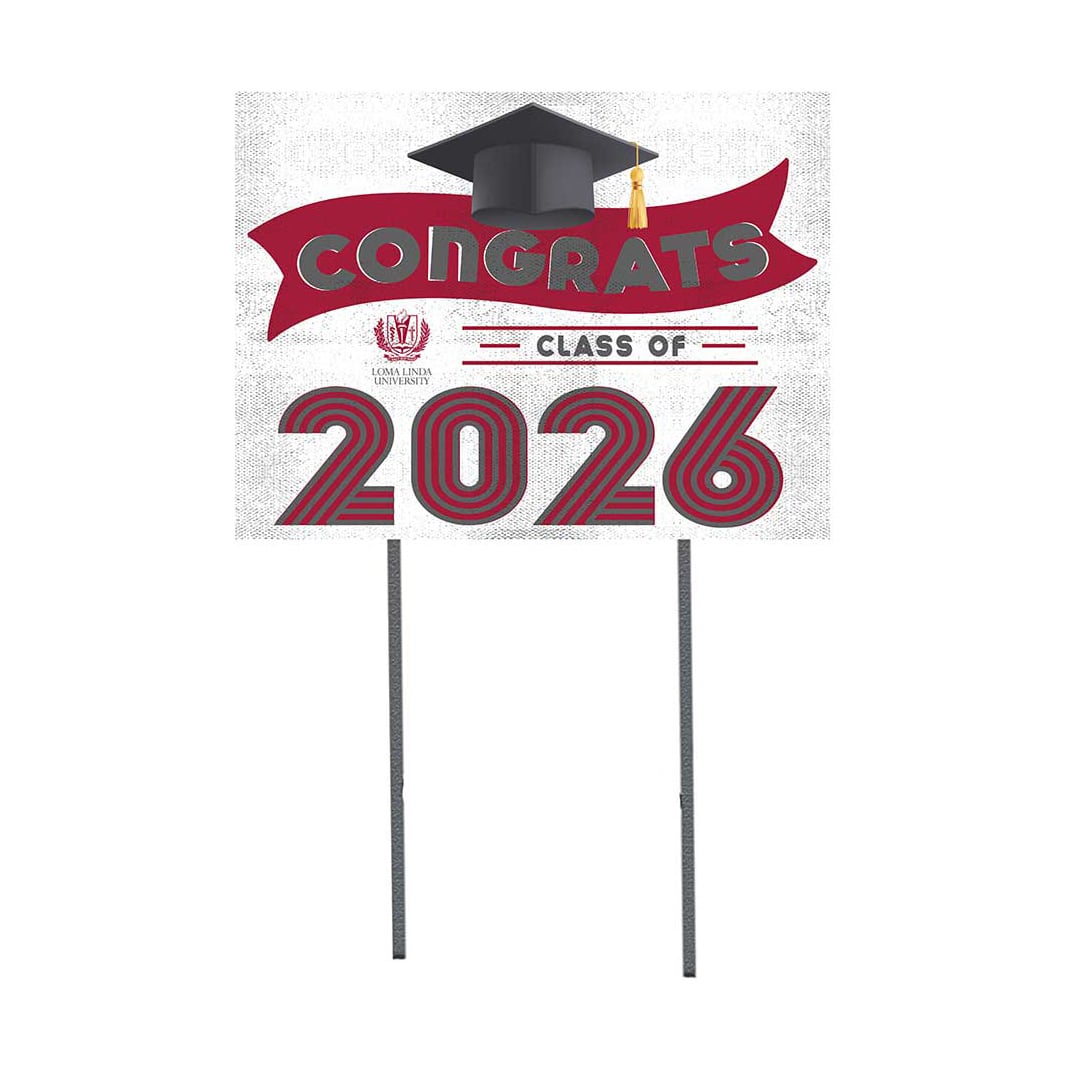 LLU Lions 18" x 24" 2026 Grad Yard Sign with Stakes