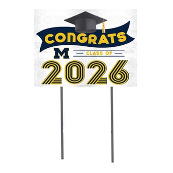 Michigan Wolverines 18" x 24" 2026 Grad Yard Sign with Stakes