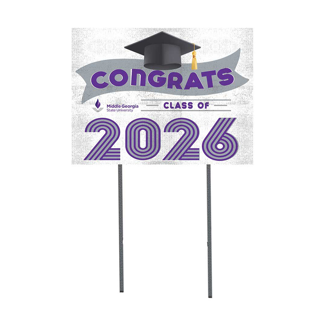Middle Georgia State Knights 18" x 24" 2026 Grad Yard Sign with Stakes