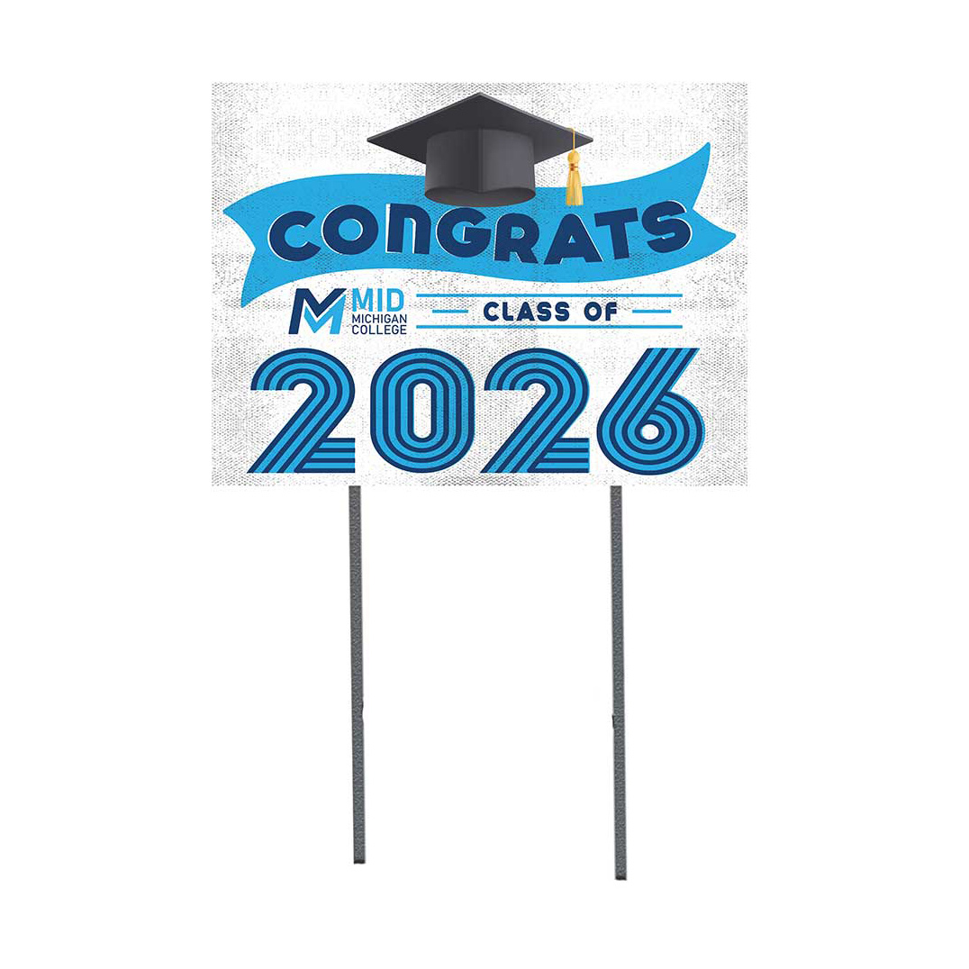 Mid Michigan College 18" x 24" 2026 Grad Yard Sign with Stakes