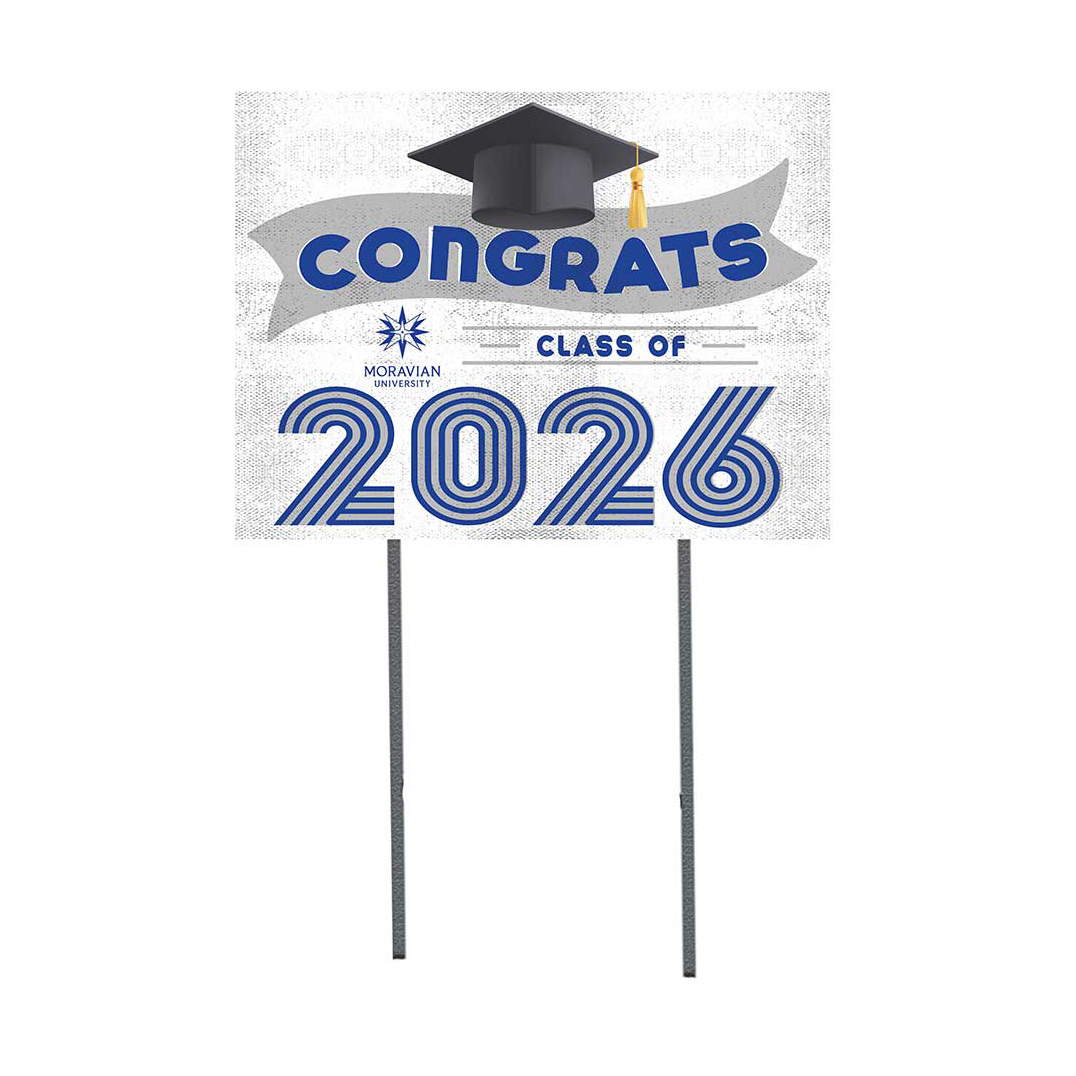 Moravian Greyhounds 18" x 24" 2026 Grad Yard Sign with Stakes
