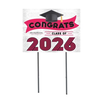 Muskingum Muskies 18" x 24" 2026 Grad Yard Sign with Stakes