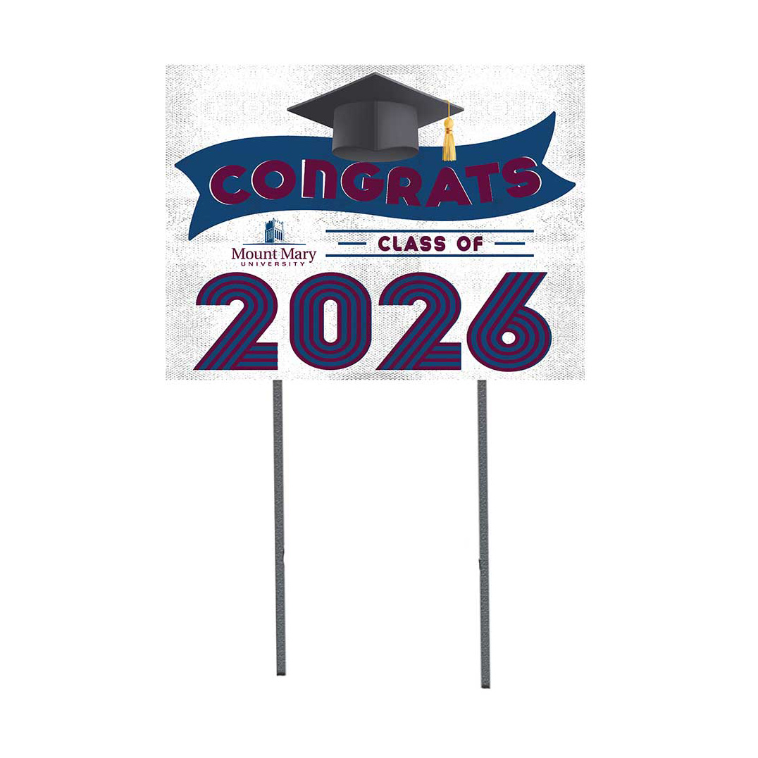 Mount Mary Blue Angels 18" x 24" 2026 Grad Yard Sign with Stakes