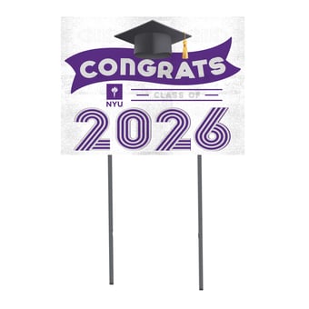 NYU Violets 18" x 24" 2026 Grad Yard Sign with Stakes