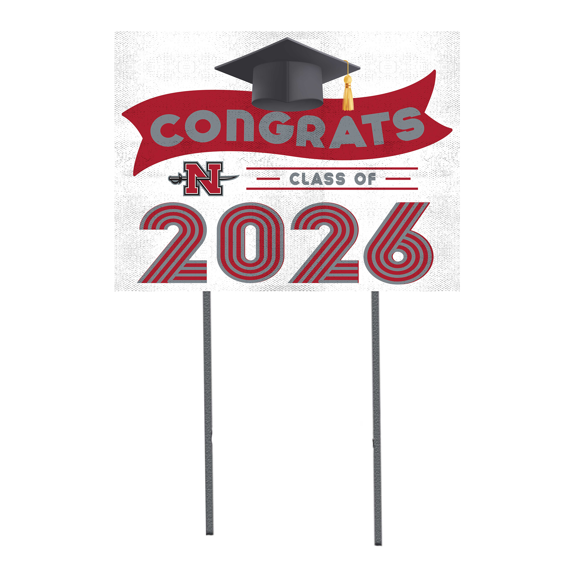 Nicholls State Colonels 18" x 24" 2026 Grad Yard Sign with Stakes