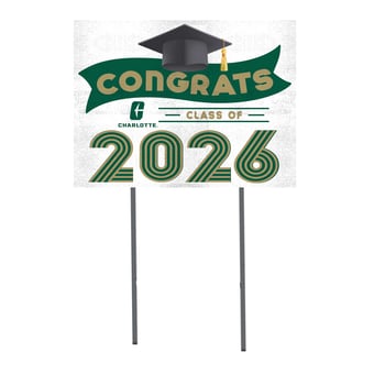 Charlotte 49ers 18" x 24" 2026 Grad Yard Sign with Stakes