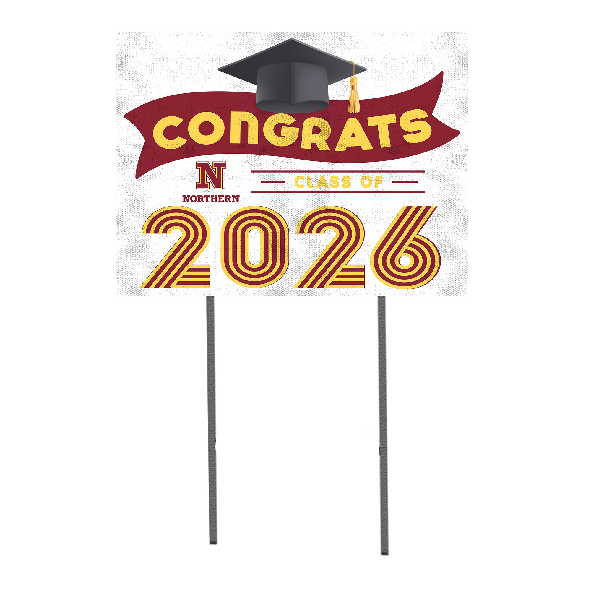 Northern State University Wolves 18" x 24" 2026 Grad Yard Sign with Stakes