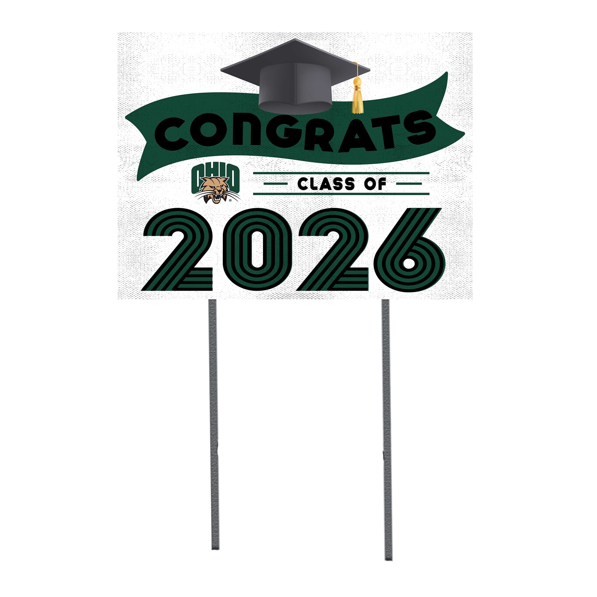 Ohio Bobcats 18" x 24" 2026 Grad Yard Sign with Stakes