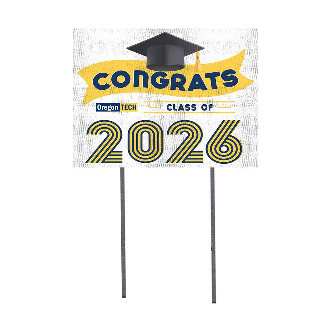 Oregon Tech Hustlin' Owls 18" x 24" 2026 Grad Yard Sign with Stakes