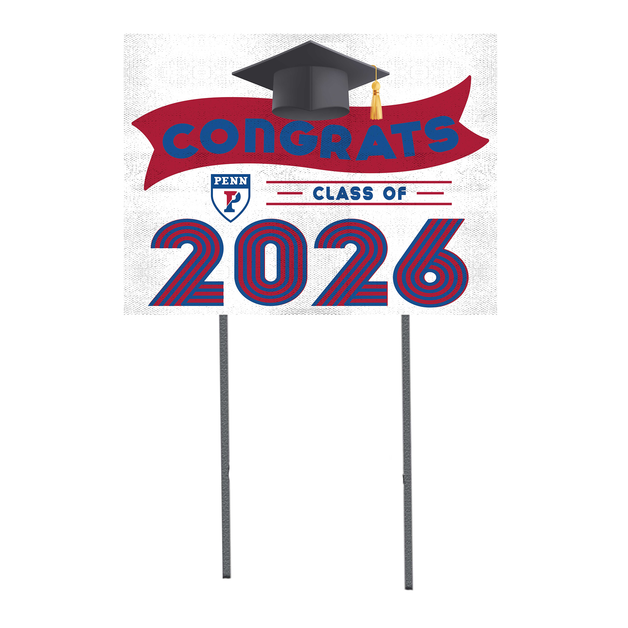 Pennsylvania Quakers 18" x 24" 2026 Grad Yard Sign with Stakes