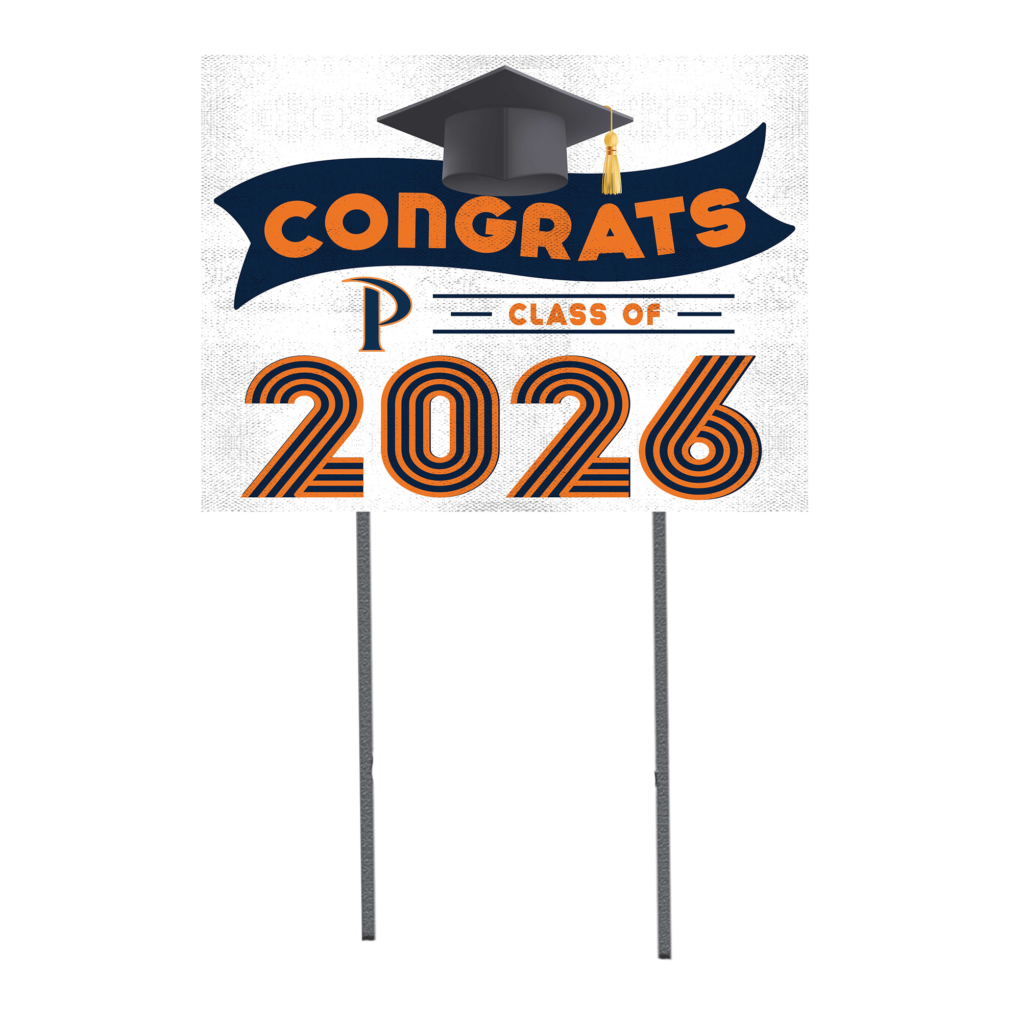 Pepperdine Waves 18" x 24" 2026 Grad Yard Sign with Stakes