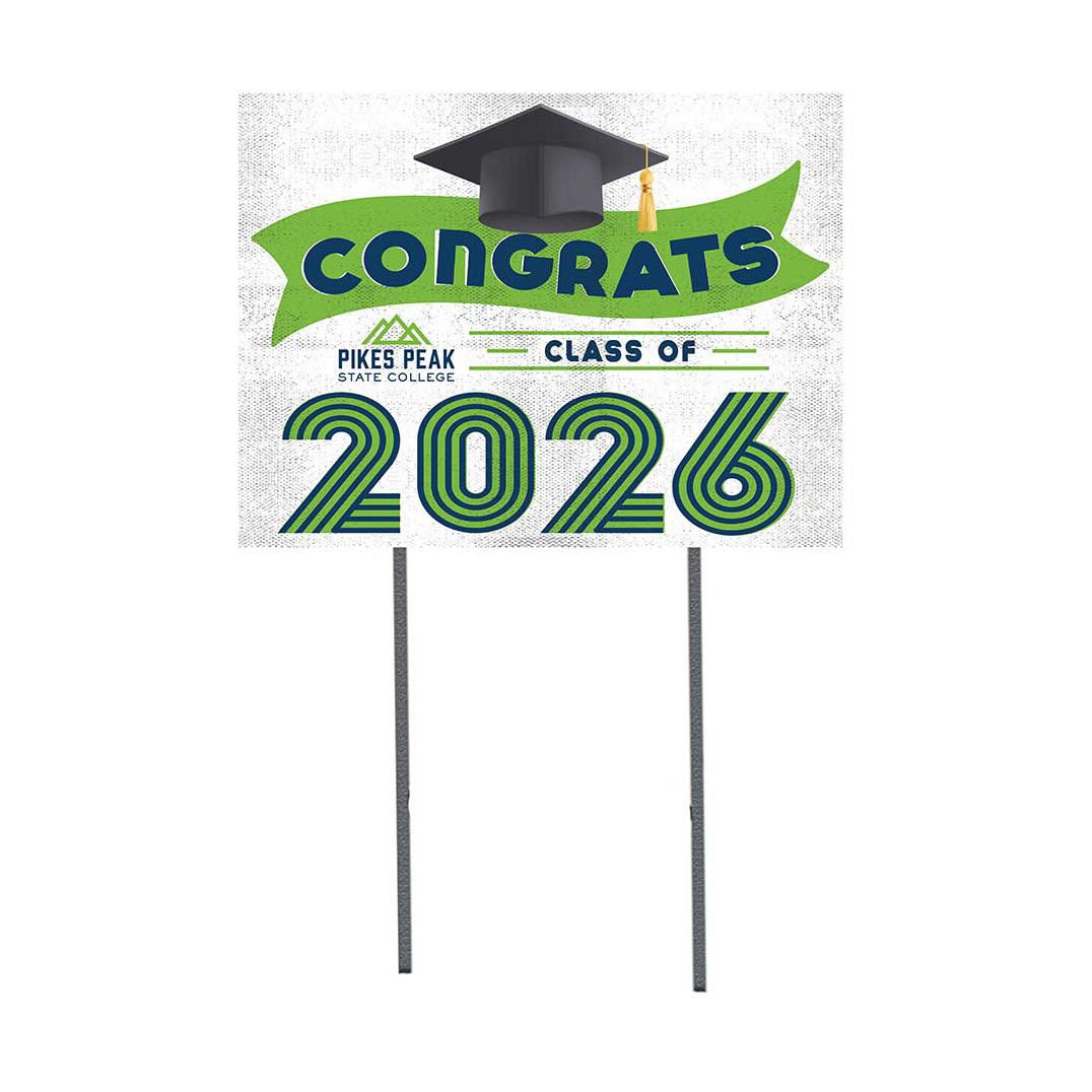 Pikes Peak State College 18" x 24" 2026 Grad Yard Sign with Stakes