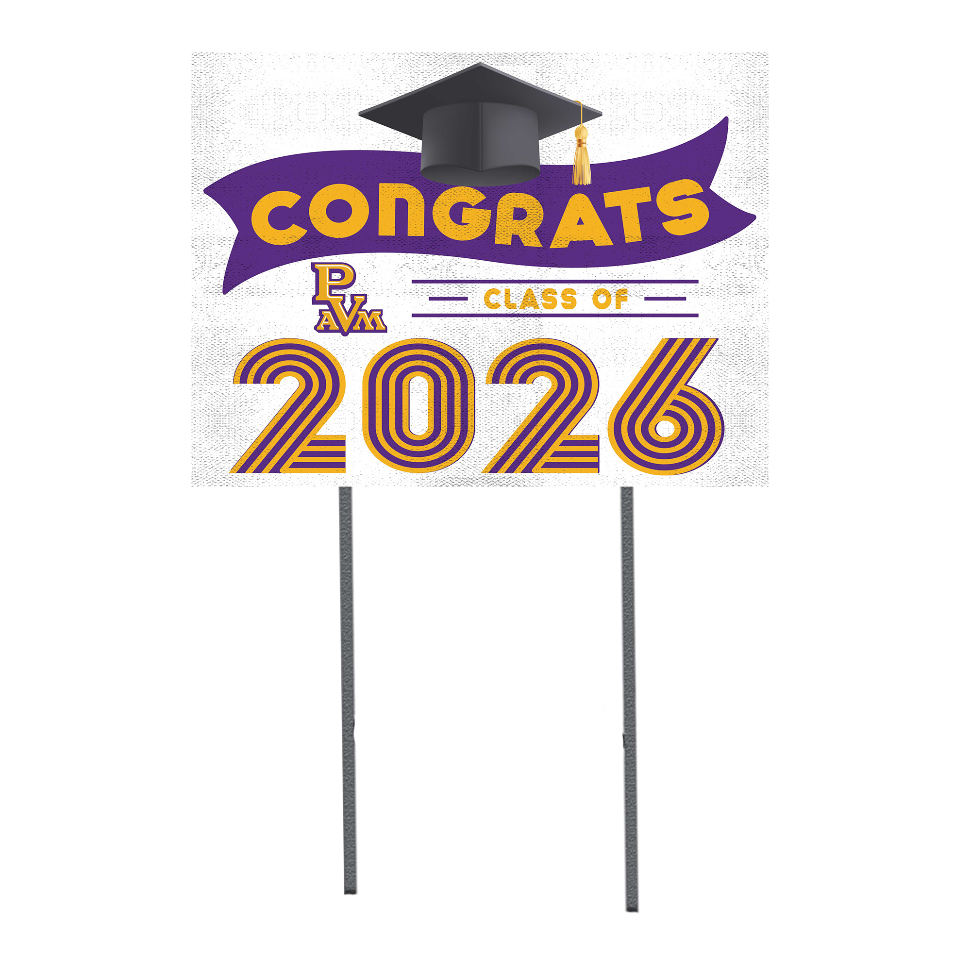 Prairie View A&M Panthers 18" x 24" 2026 Grad Yard Sign with Stakes