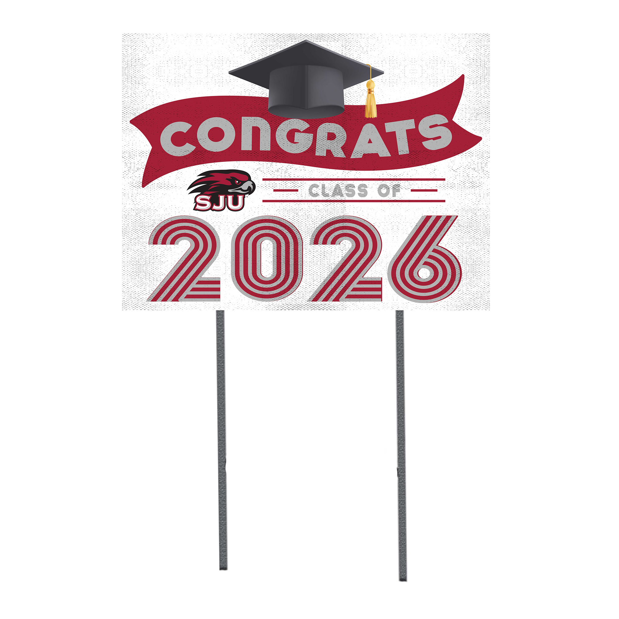 Saint Joseph's Hawks 18" x 24" 2026 Grad Yard Sign with Stakes