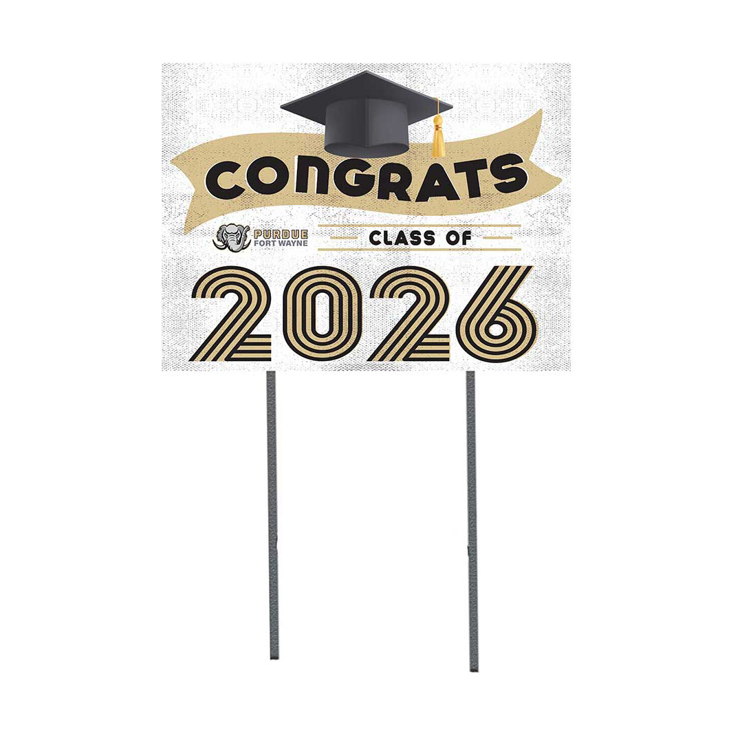 Purdue Fort Wayne Mastodons 18" x 24" 2026 Grad Yard Sign with Stakes