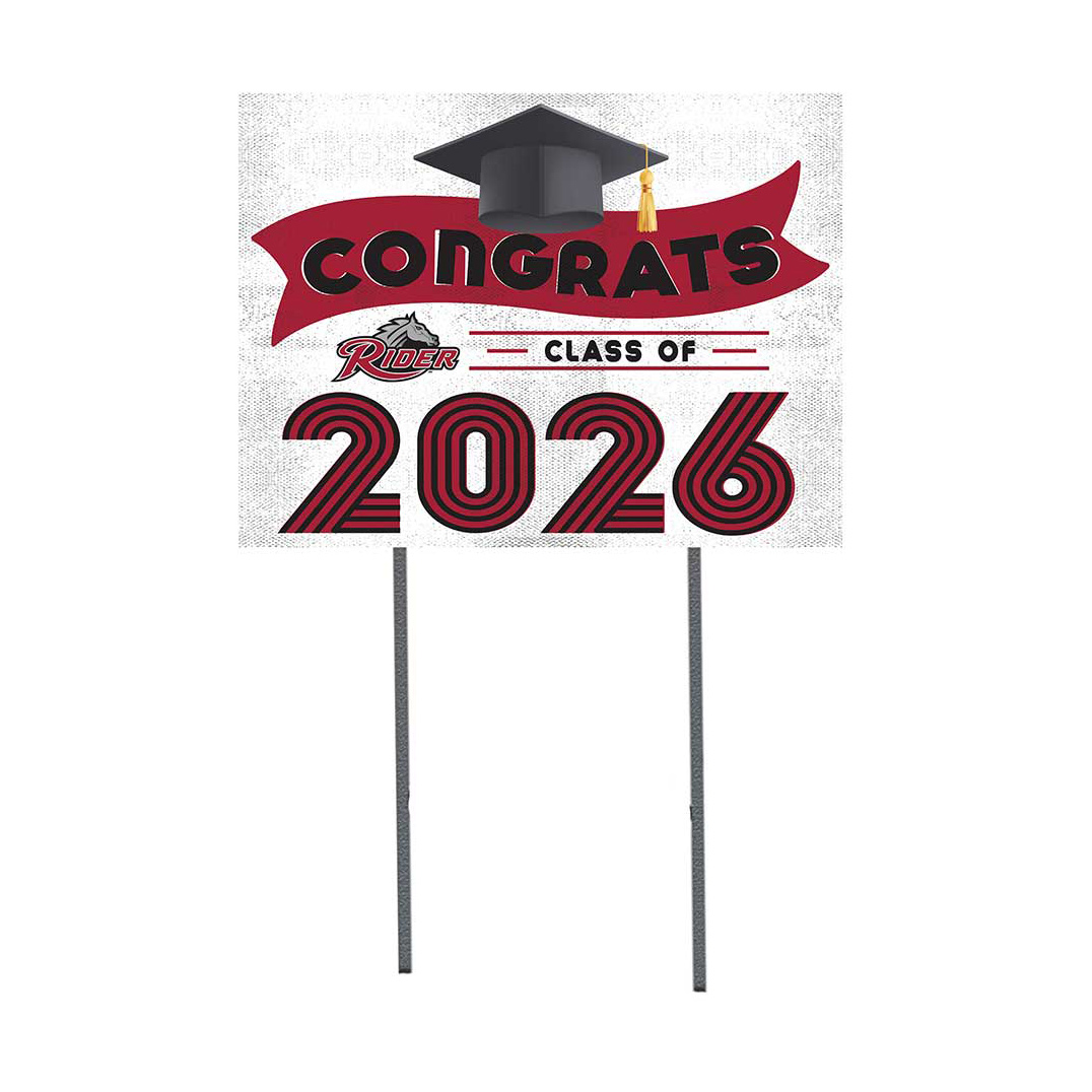 Rider Broncs 18" x 24" 2026 Grad Yard Sign with Stakes
