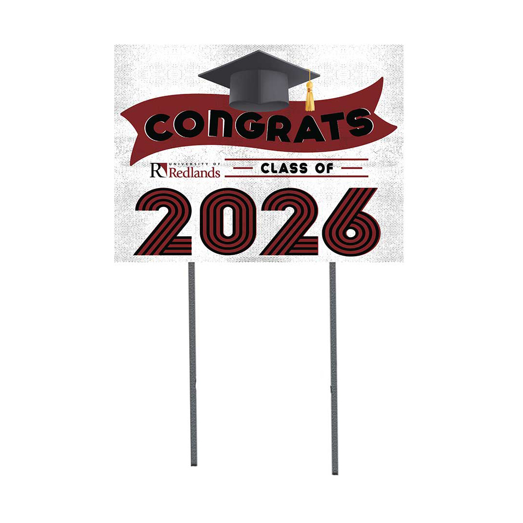 University of Redlands Bulldogs 18" x 24" 2026 Grad Yard Sign with Stakes
