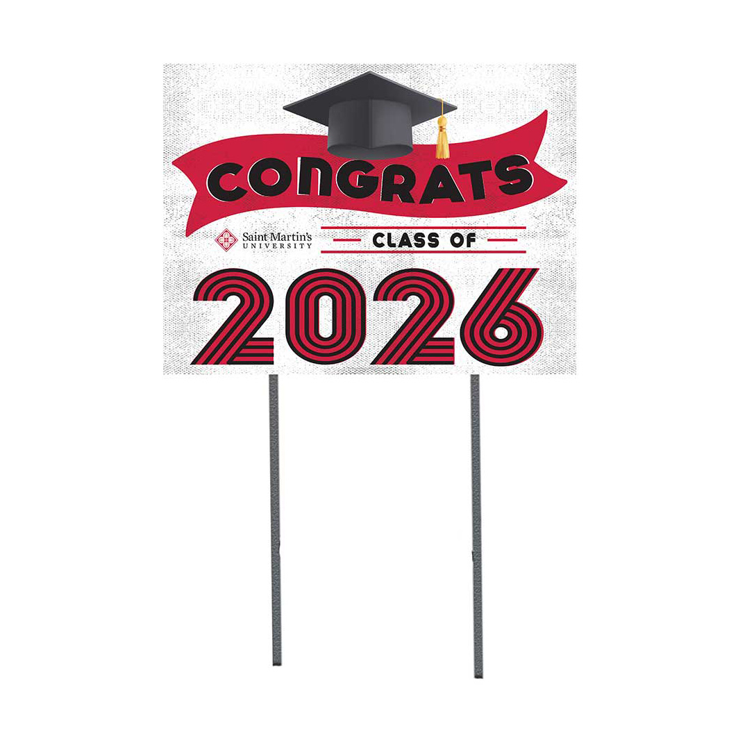 Saint Martin's Saints 18" x 24" 2026 Grad Yard Sign with Stakes