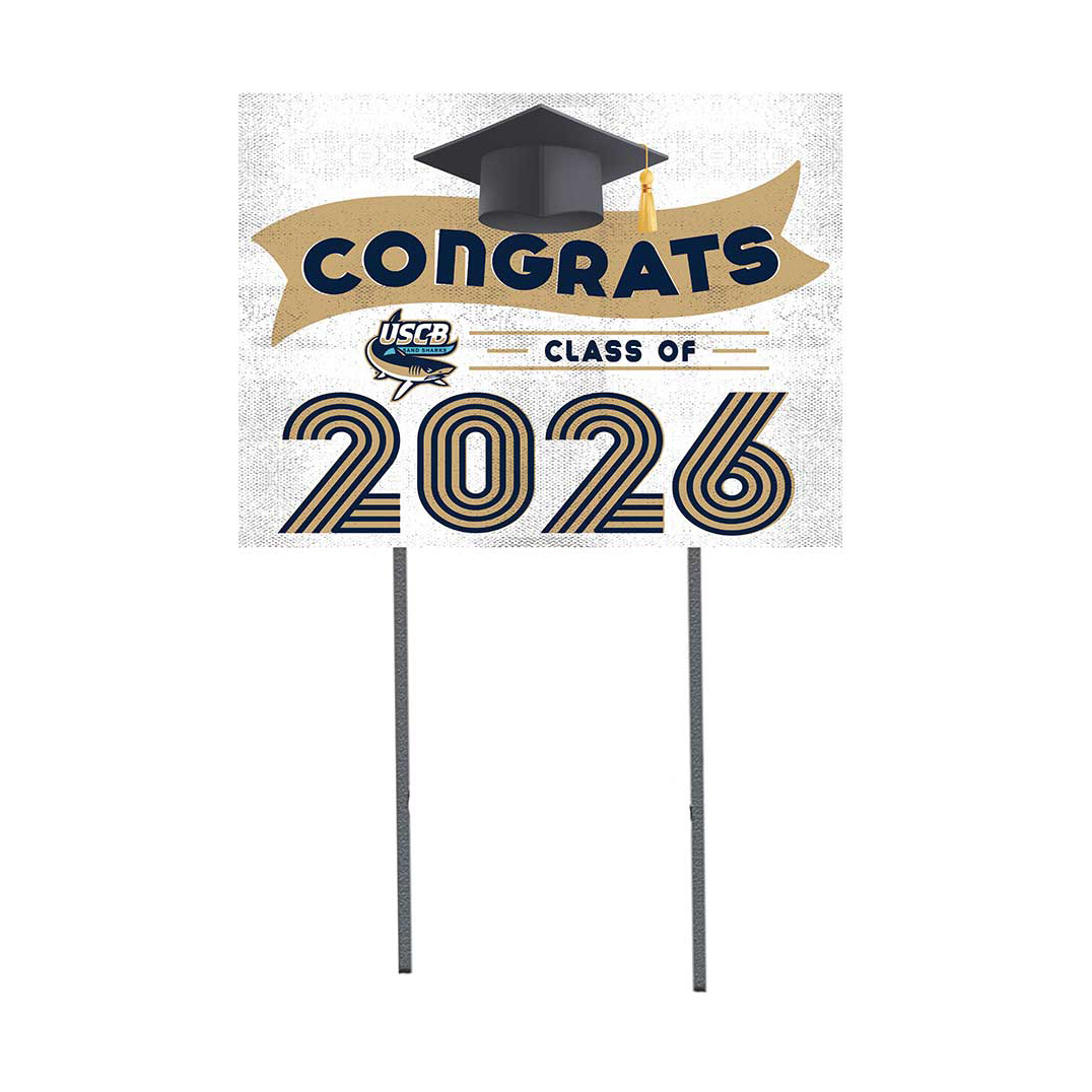 South Carolina Beaufort Sand Sharks 18" x 24" 2026 Grad Yard Sign with Stakes