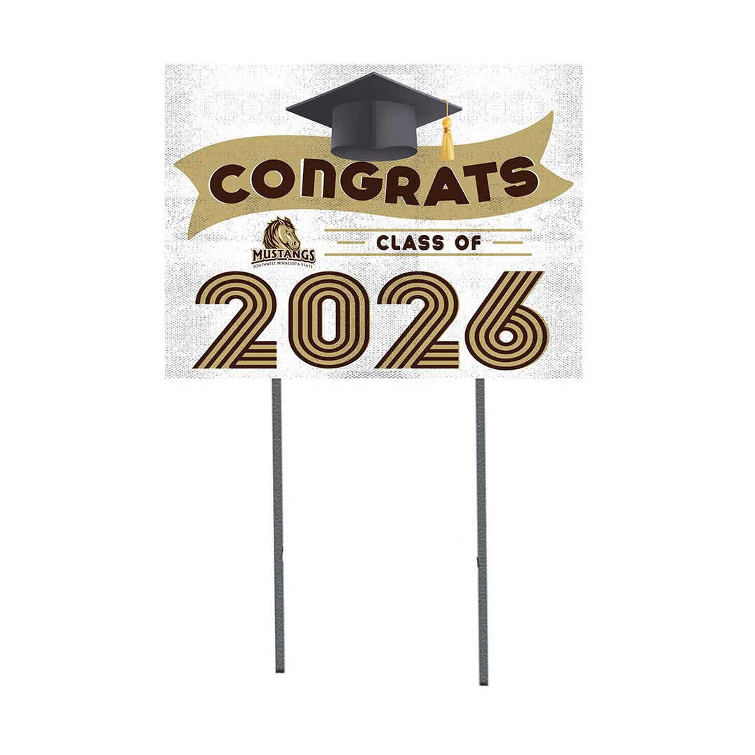 Southwest Minnesota State Mustangs 18" x 24" 2026 Grad Yard Sign with Stakes