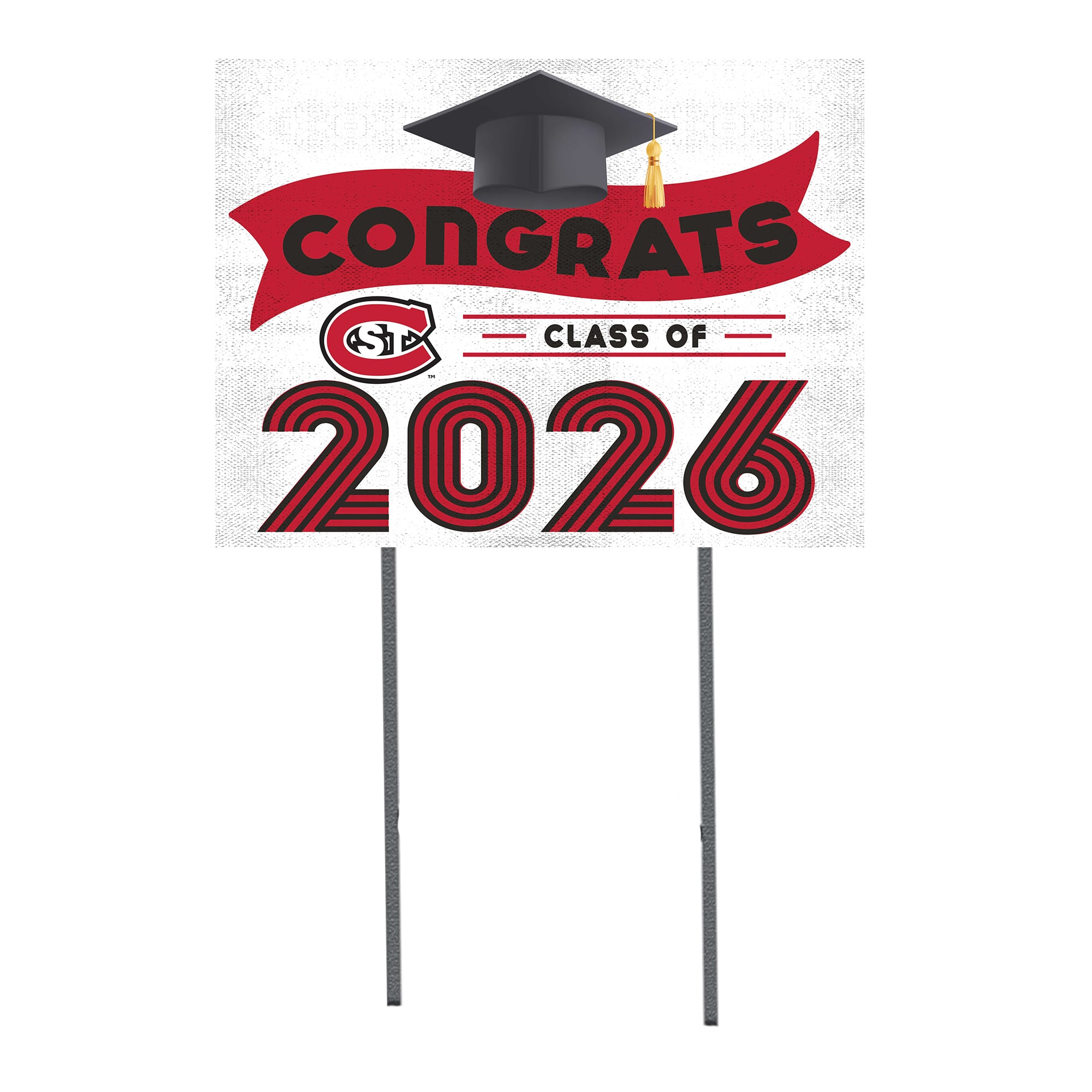 St. Cloud State Huskies 18" x 24" 2026 Grad Yard Sign with Stakes