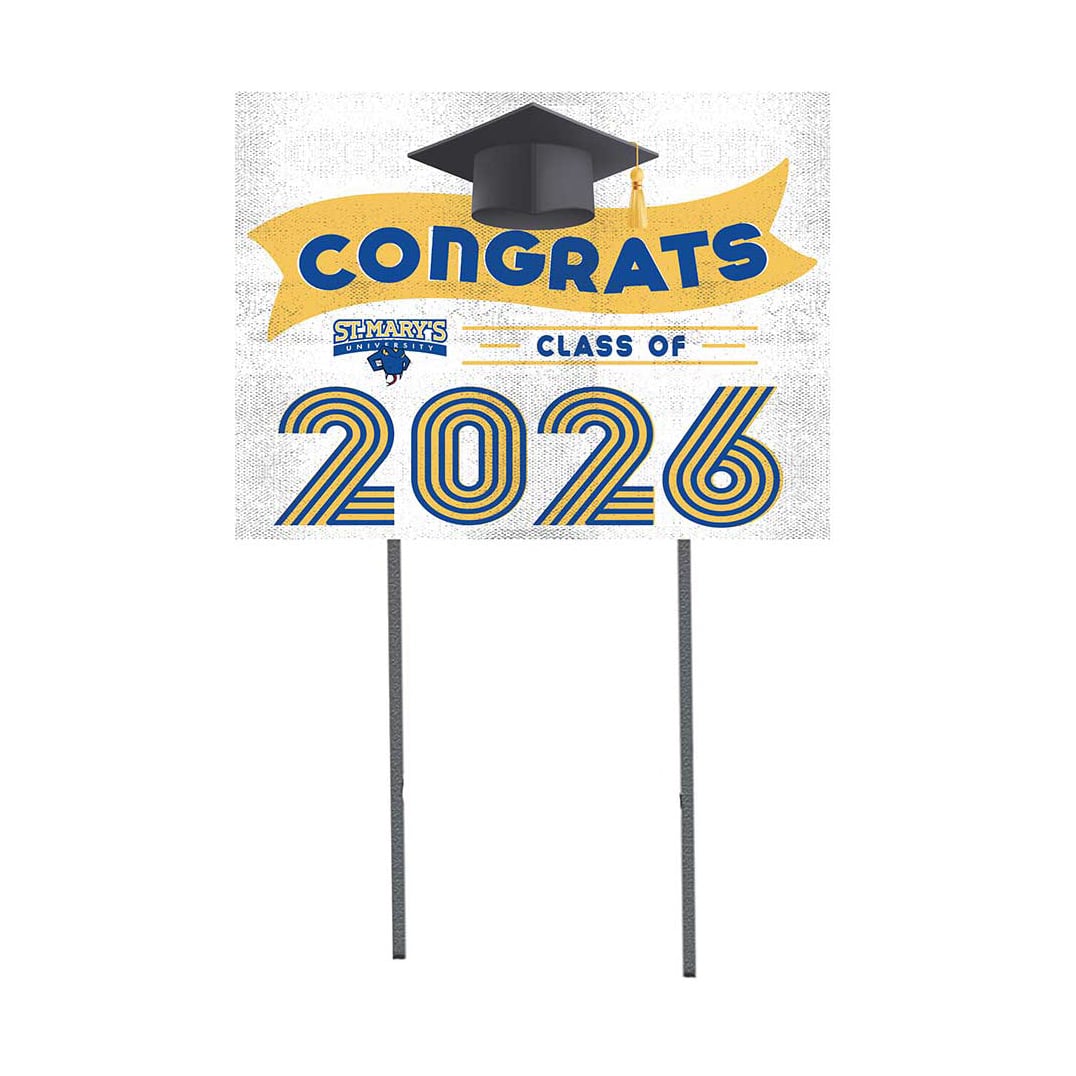 St. Mary's University Rattlers 18" x 24" 2026 Grad Yard Sign with Stakes