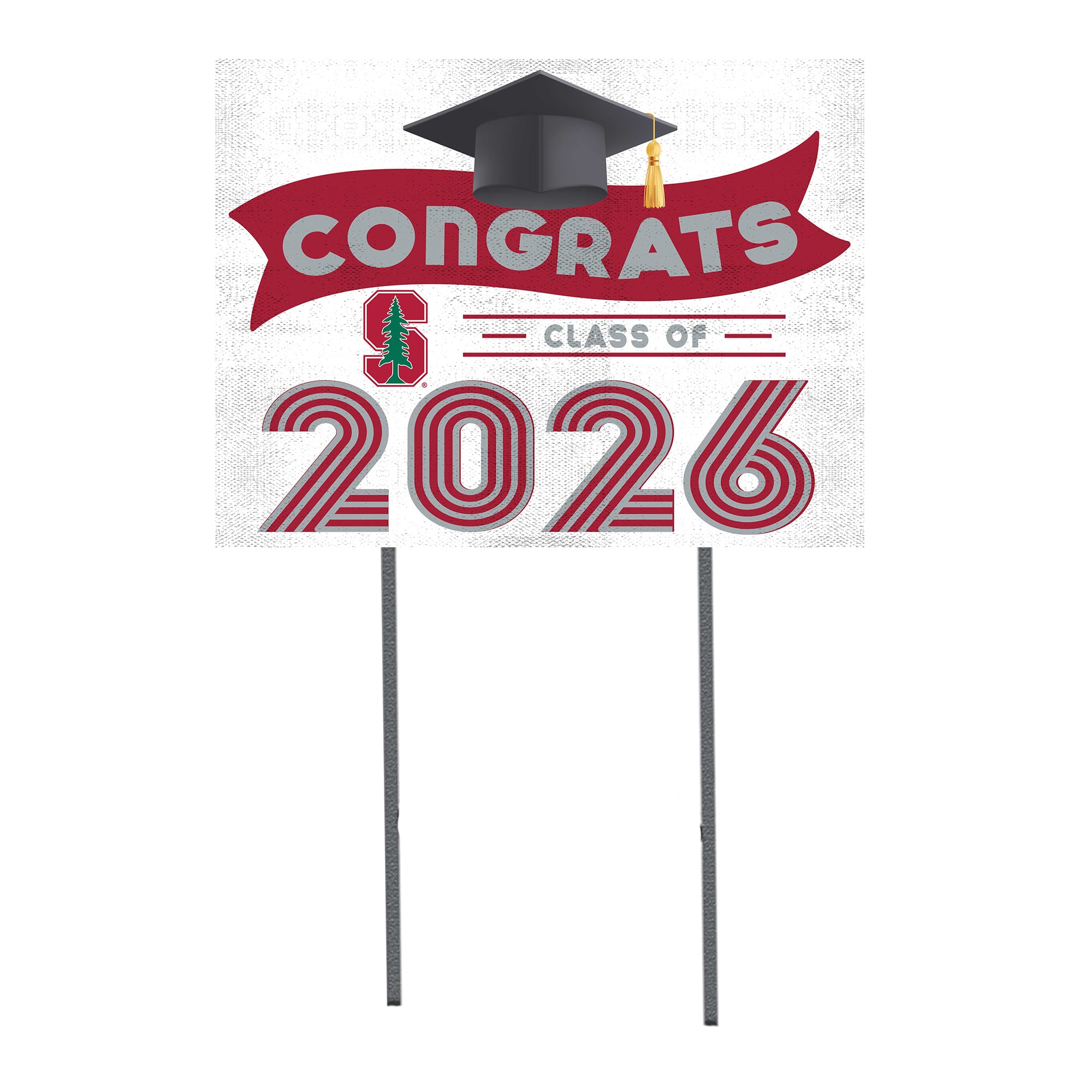 Stanford Cardinal 18" x 24" 2026 Grad Yard Sign with Stakes