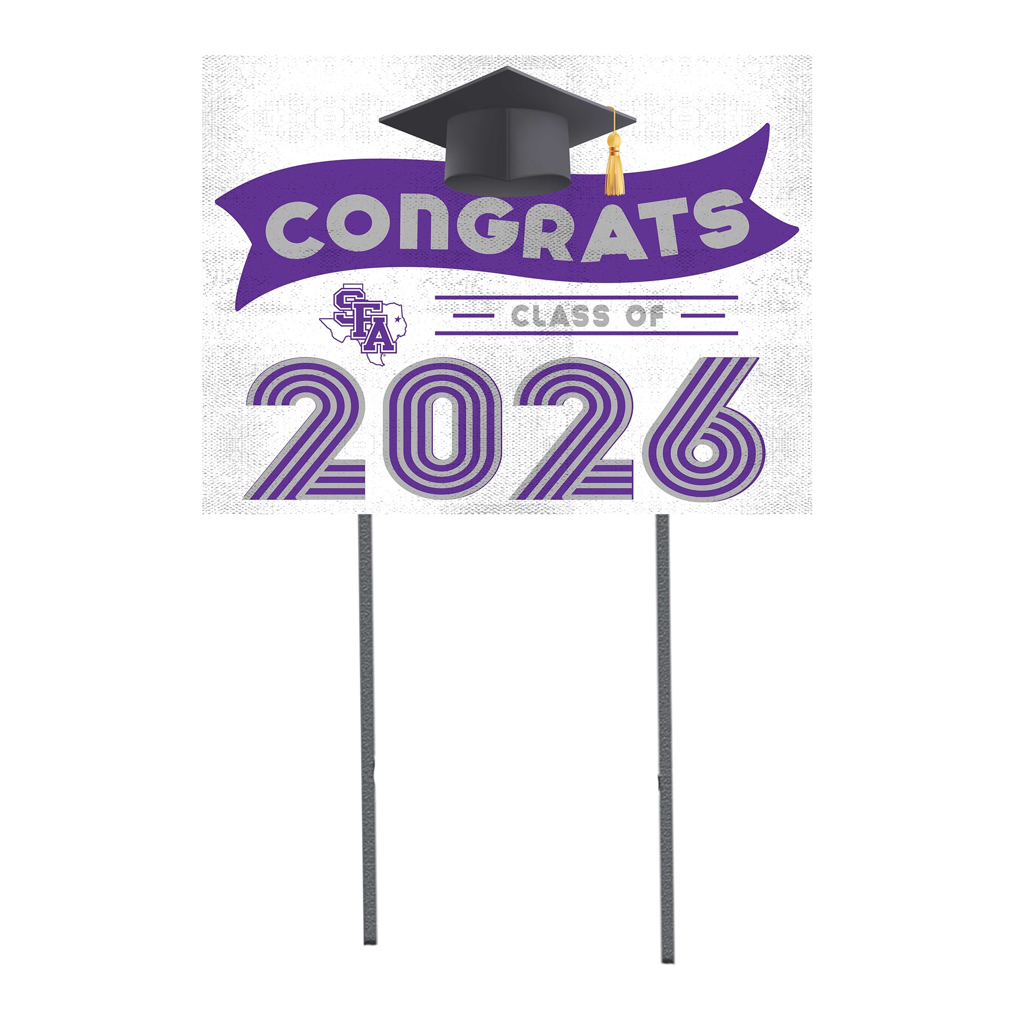 Stephen F Austin Lumberjacks 18" x 24" 2026 Grad Yard Sign with Stakes