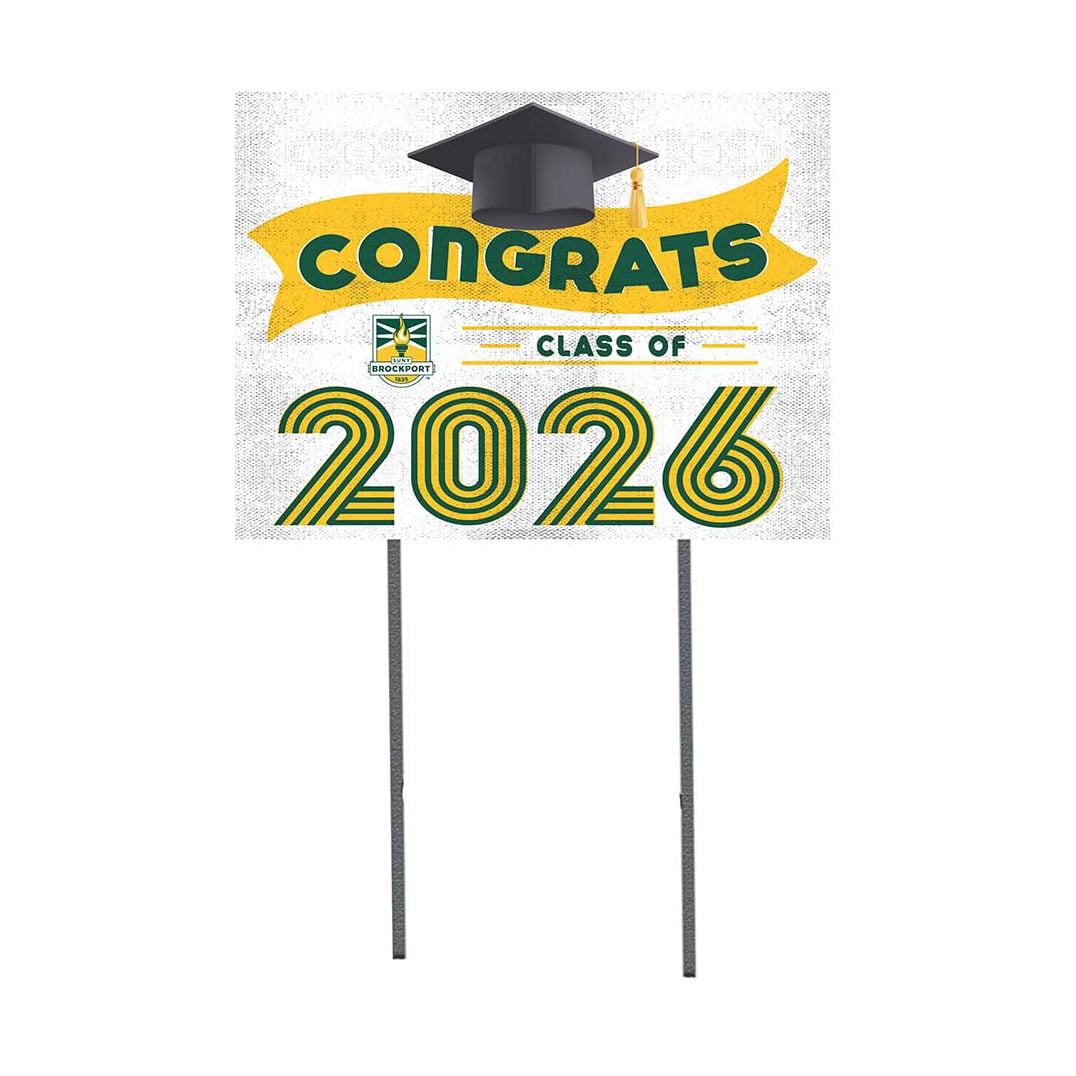 SUNY Brockport Golden Eagles 18" x 24" 2026 Grad Yard Sign with Stakes