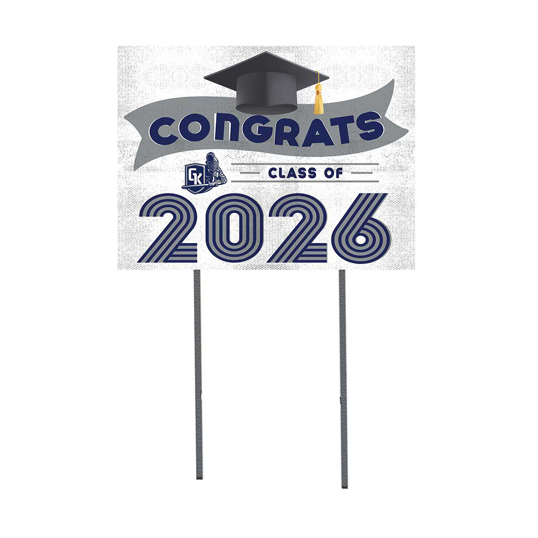 SUNY Geneseo Knights 18" x 24" 2026 Grad Yard Sign with Stakes