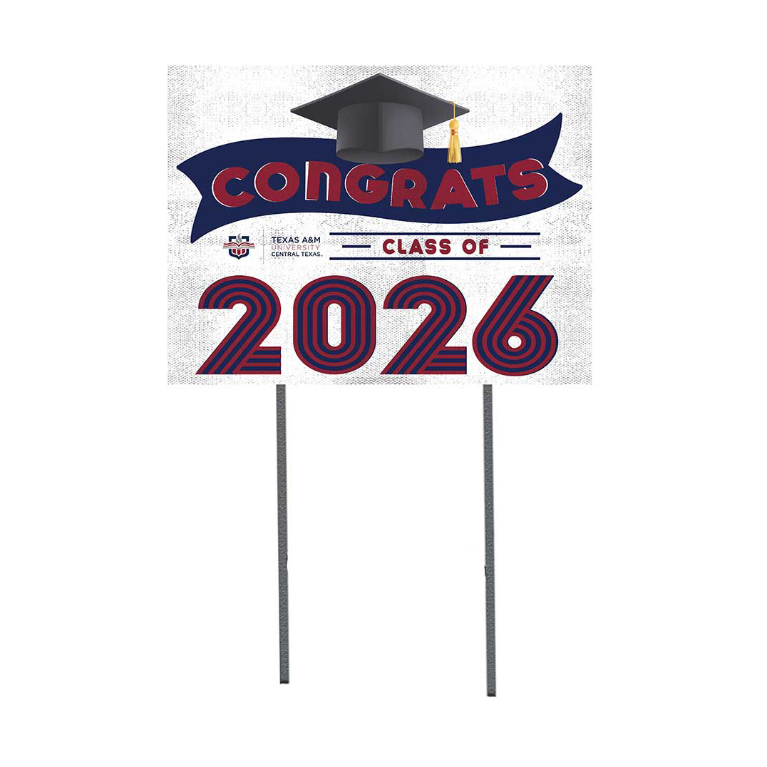 Texas A&M Central Texas Warriors 18" x 24" 2026 Grad Yard Sign with Stakes