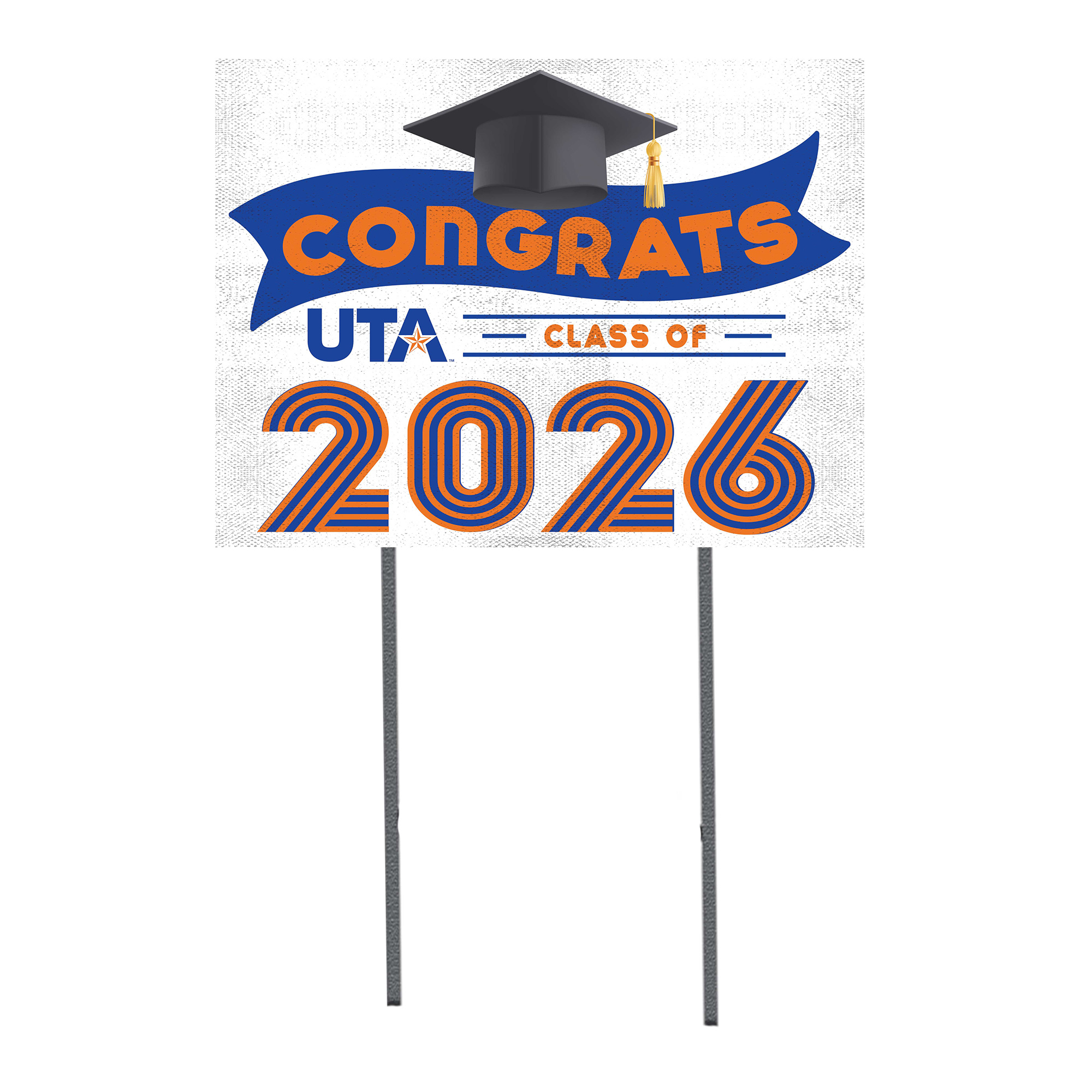 UT Arlington Mavericks 18" x 24" 2026 Grad Yard Sign with Stakes