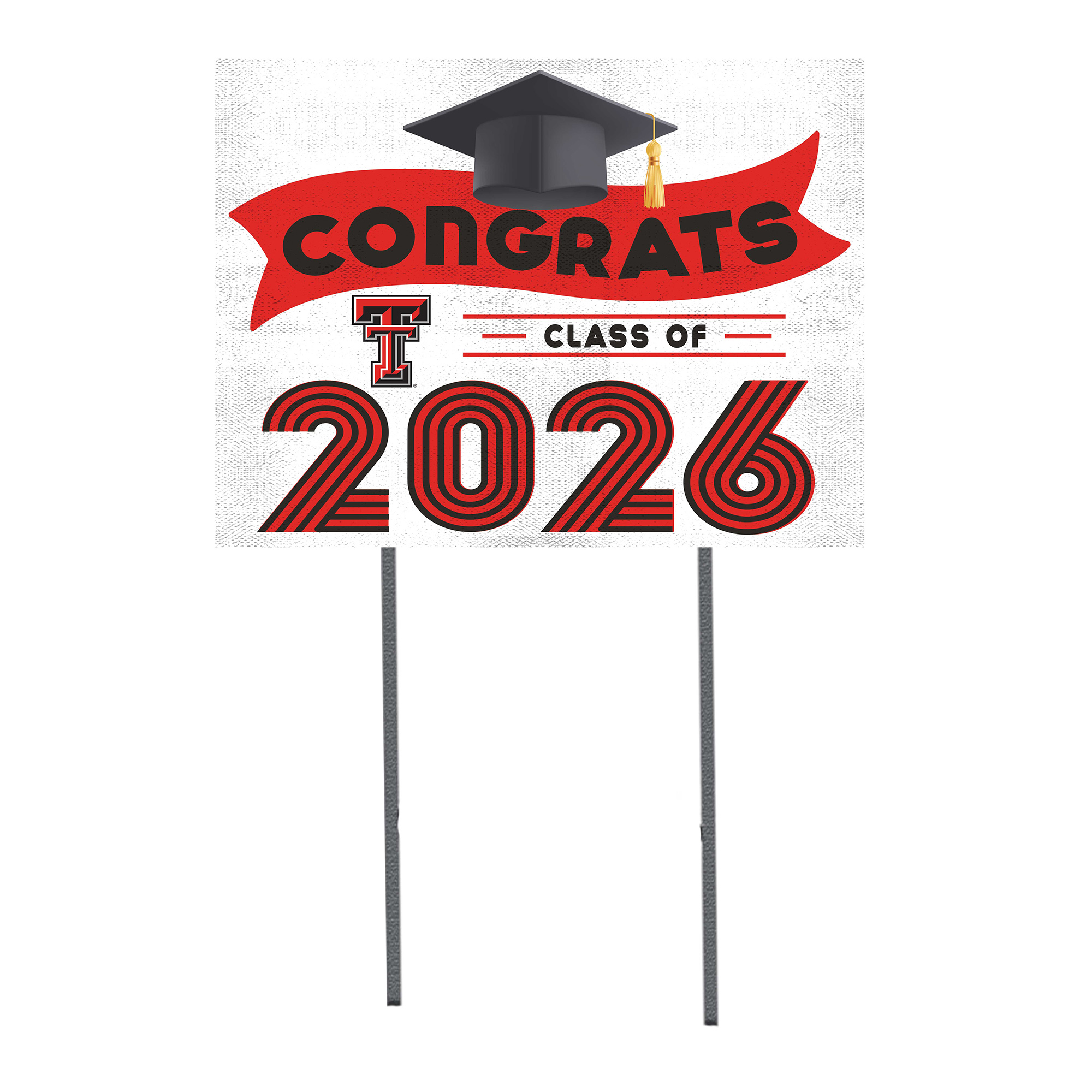 Texas Tech Red Raiders 18" x 24" 2026 Grad Yard Sign with Stakes