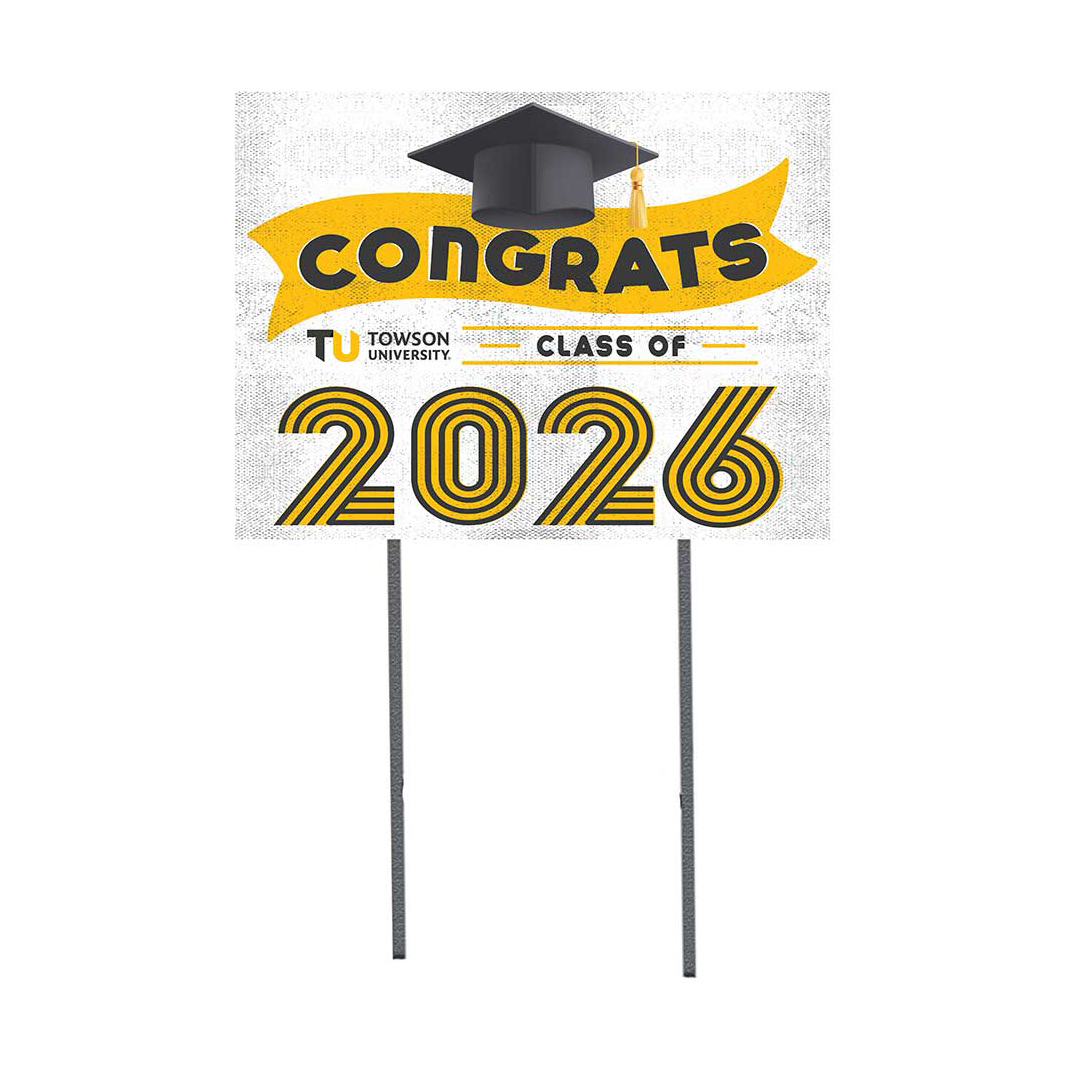Towson Tigers 18" x 24" 2026 Grad Yard Sign with Stakes