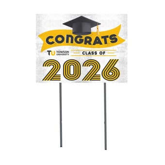 Towson Tigers 18" x 24" 2026 Grad Yard Sign with Stakes