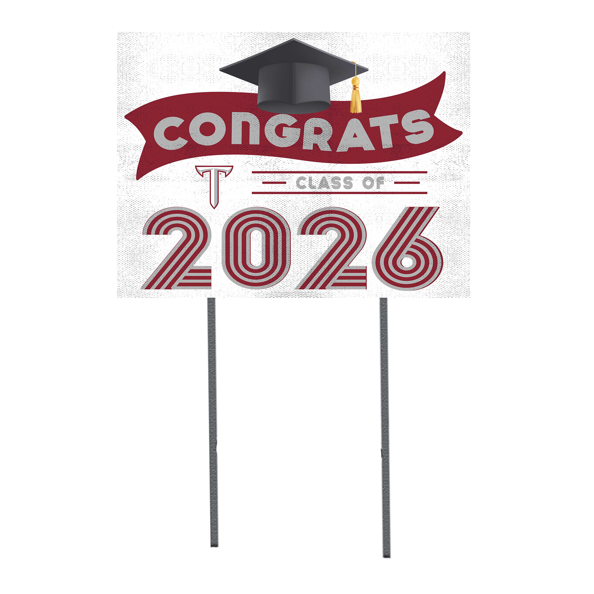 Troy University Trojans 18" x 24" 2026 Grad Yard Sign with Stakes