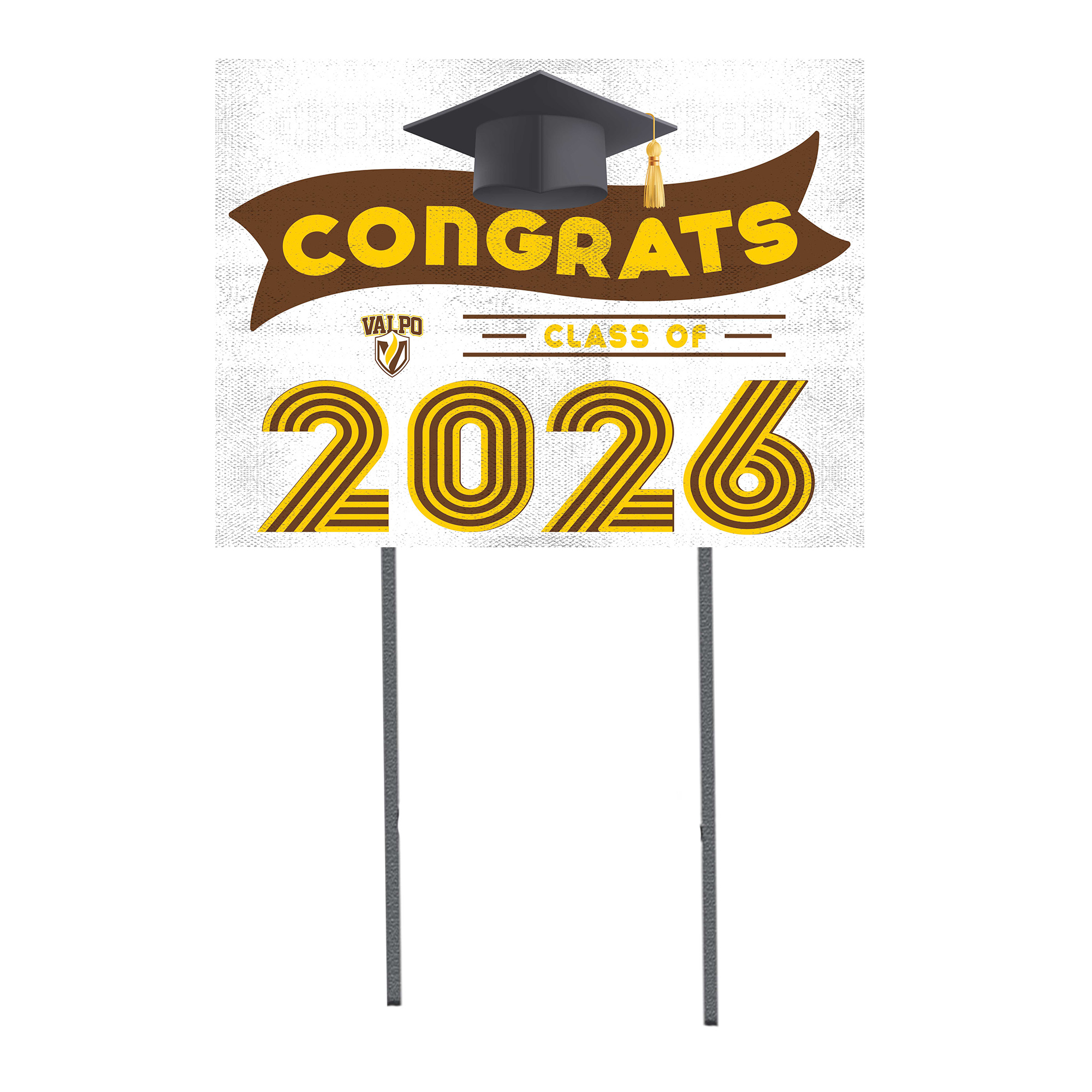 Valparaiso University 18" x 24" 2026 Grad Yard Sign with Stakes