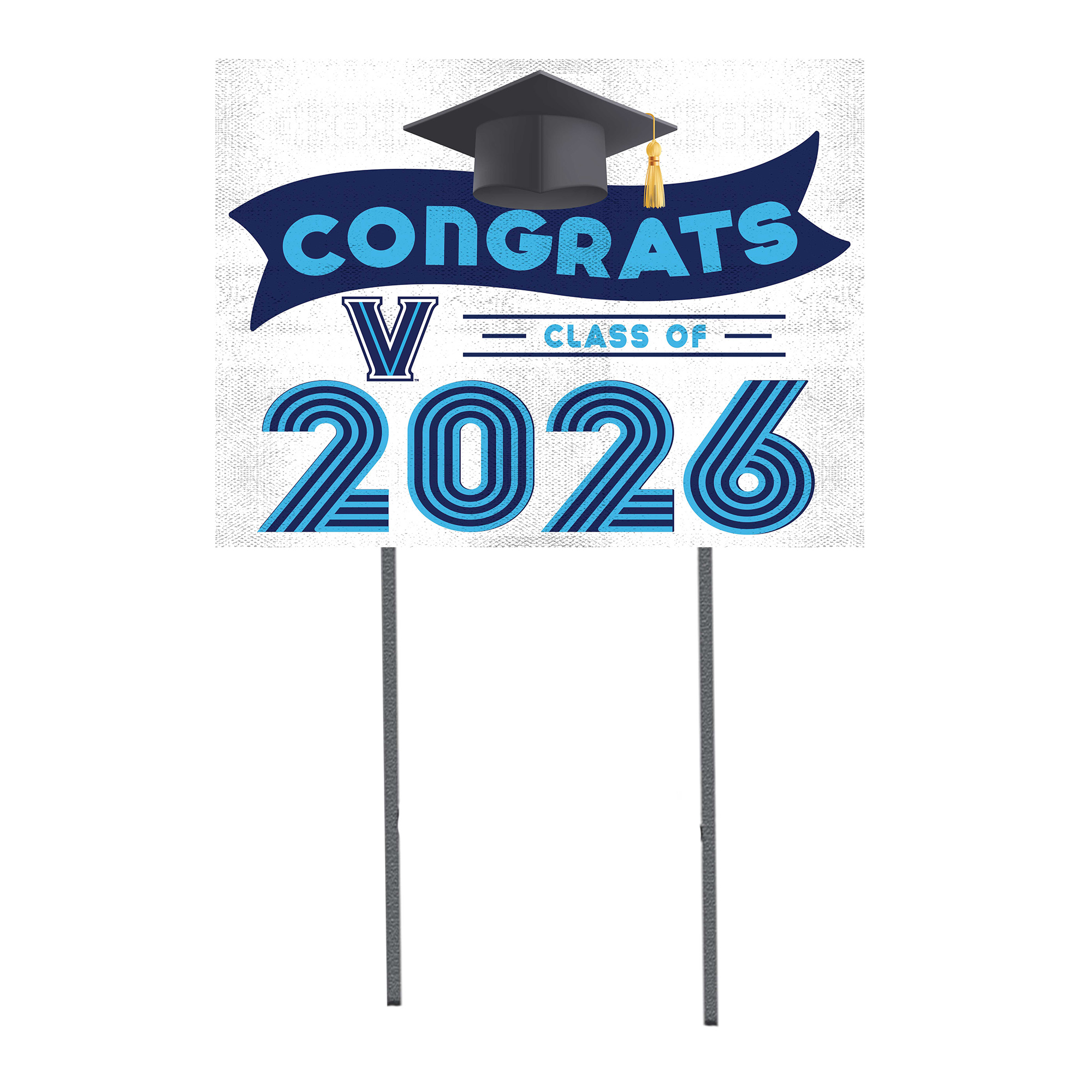 Villanova Wildcats 18" x 24" 2026 Grad Yard Sign with Stakes