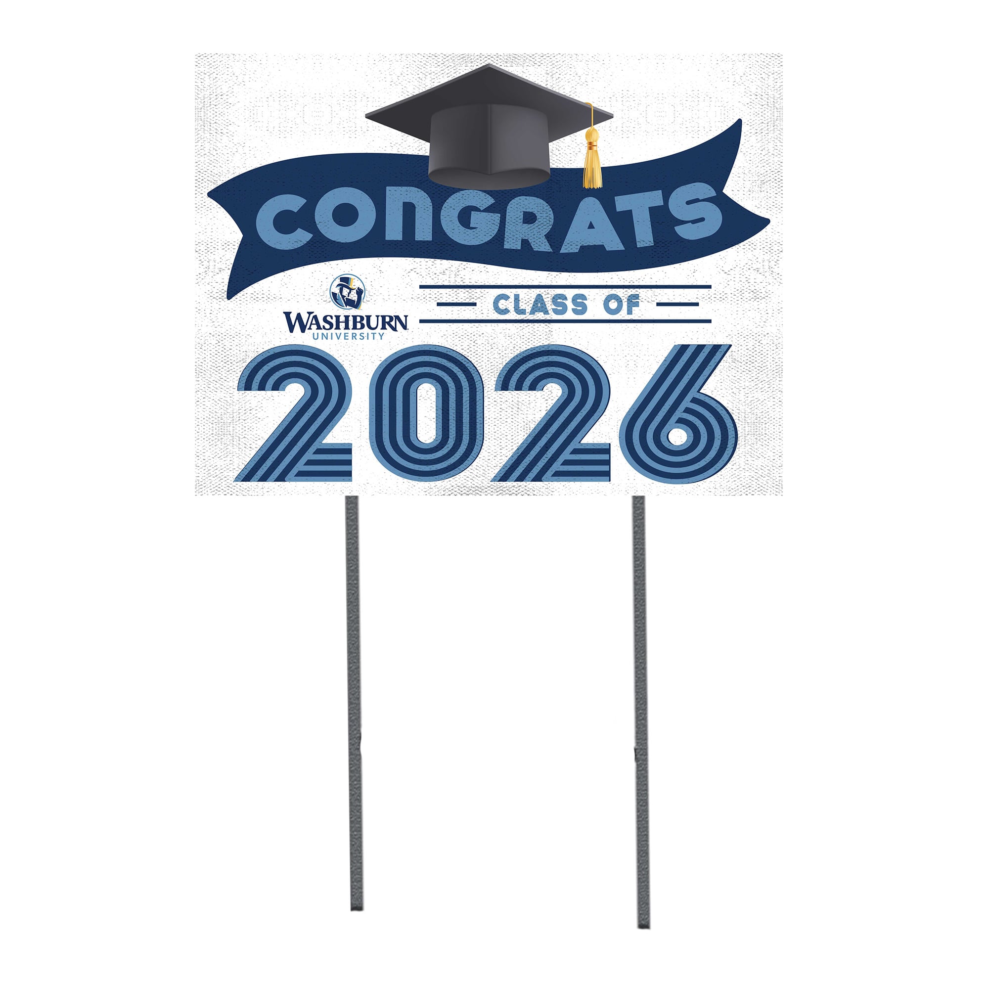 Washburn Ichabods 18" x 24" 2026 Grad Yard Sign with Stakes