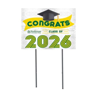 Washtenaw Community College 18" x 24" 2026 Grad Yard Sign with Stakes