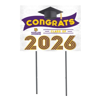 Western Illinois Leathernecks 18" x 24" 2026 Grad Yard Sign with Stakes