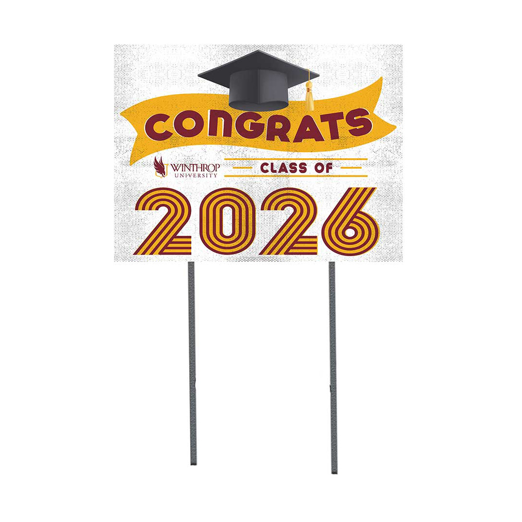 Winthrop Eagles 18" x 24" 2026 Grad Yard Sign with Stakes