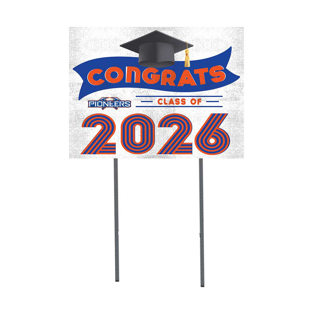 Wisconsin-Platteville Pioneers 18" x 24" 2026 Grad Yard Sign with Stakes