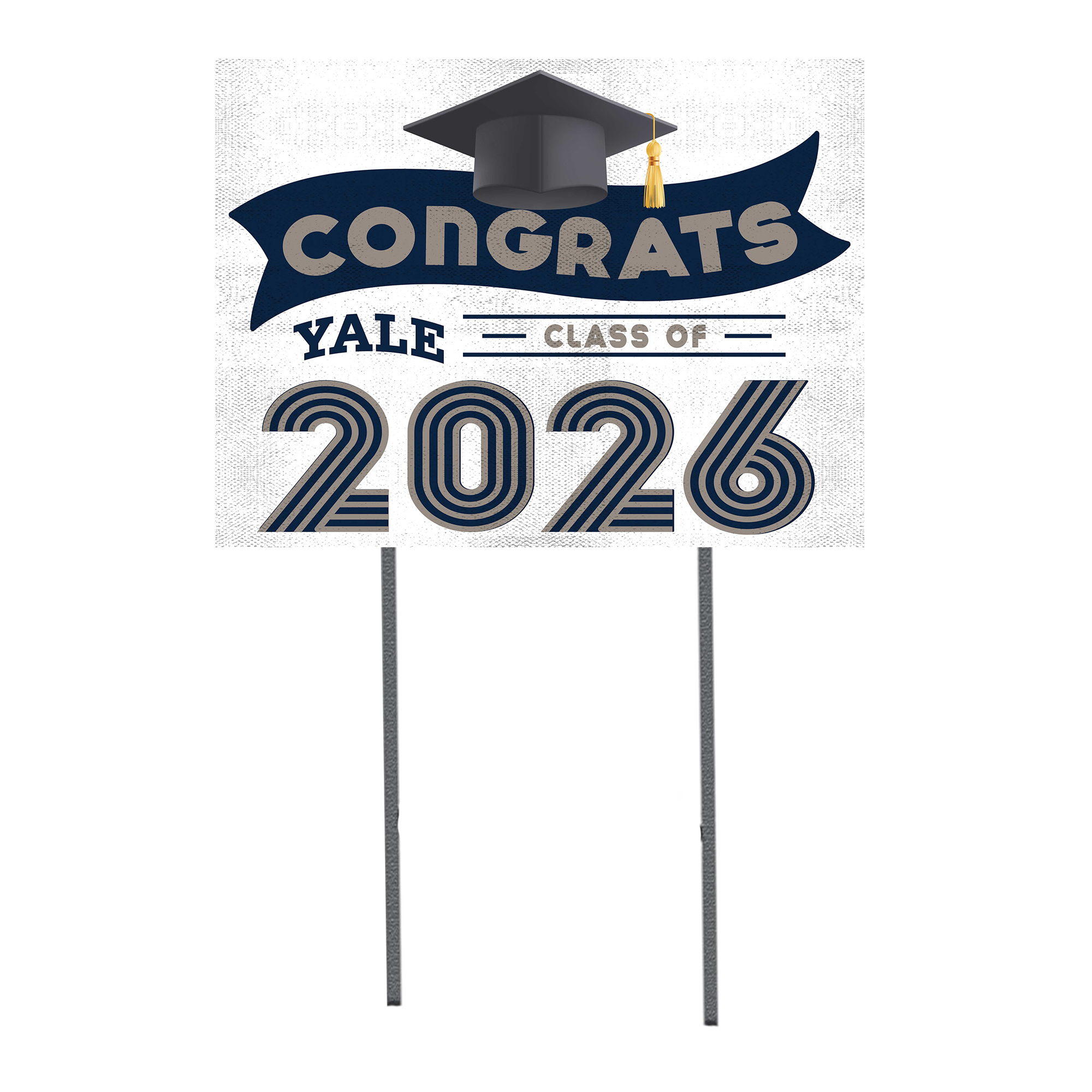 Yale Bulldogs 18″ x 24″ 2026 Grad Yard Sign with Stakes Yale Bulldogs 18″ x 24″ 2026 Grad Yard Sign with Stakes