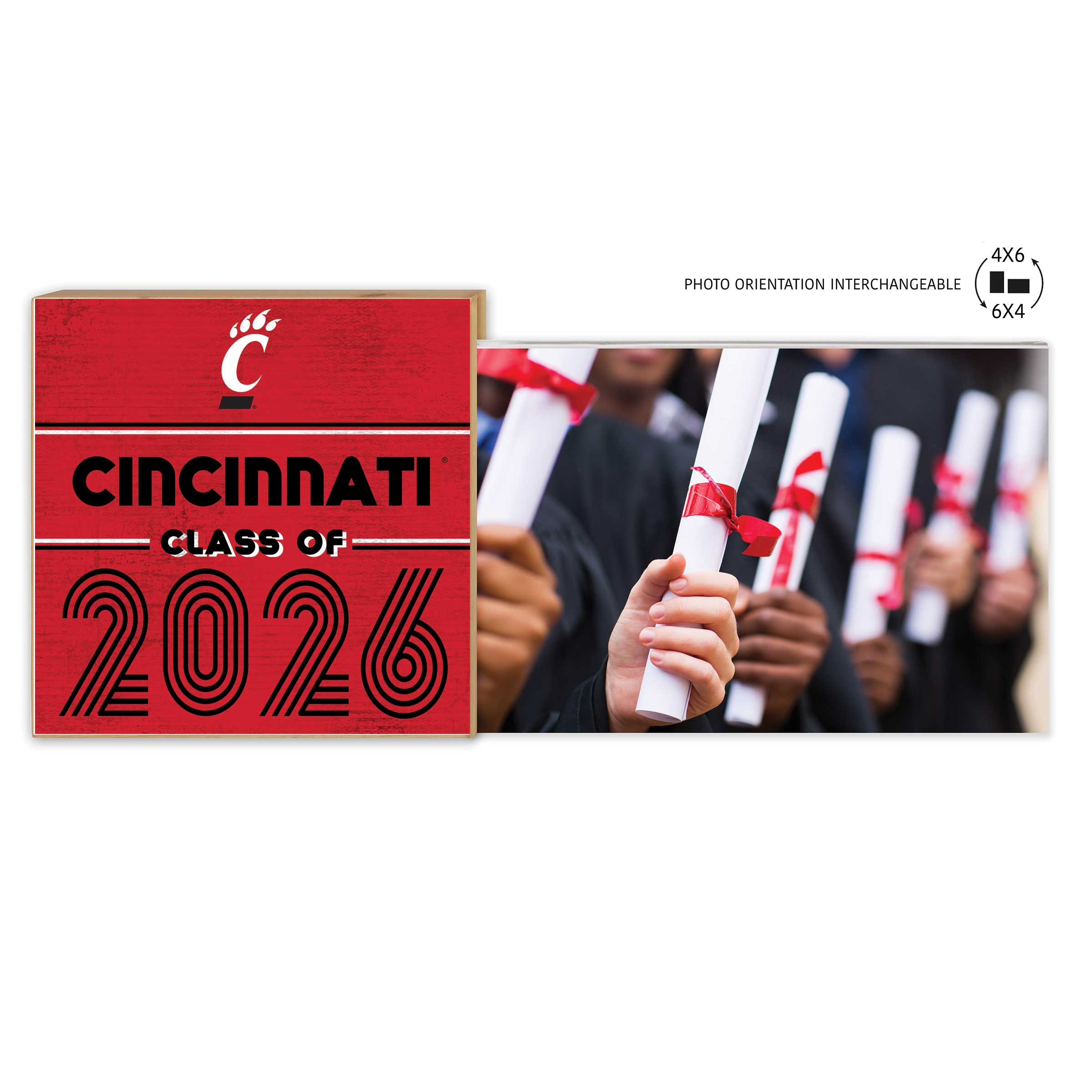 Cincinnati Bearcats 5" x 10.5" 2026 Grad Floating Photo Frame