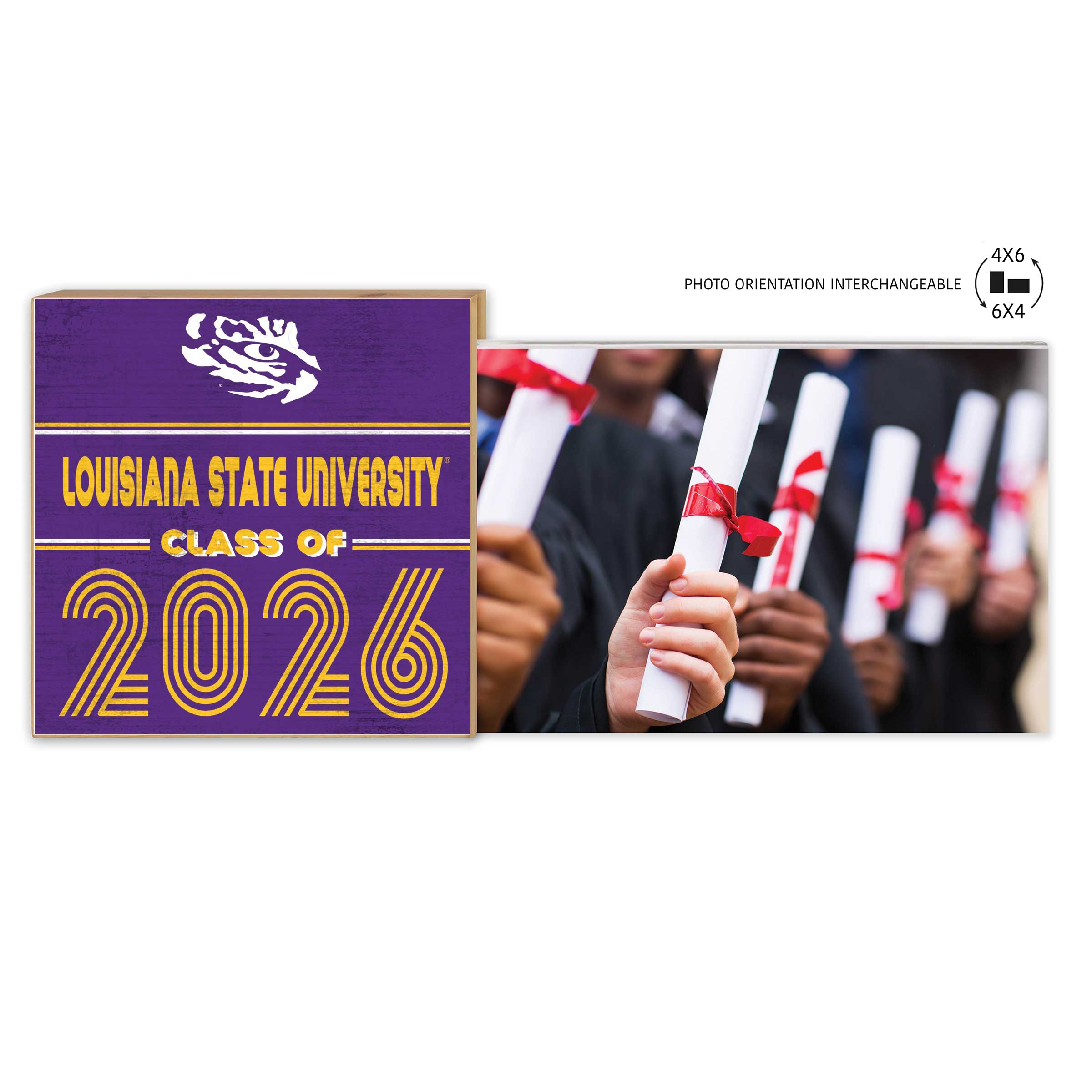 LSU Tigers 5" x 10.5" 2026 Grad Floating Photo Frame