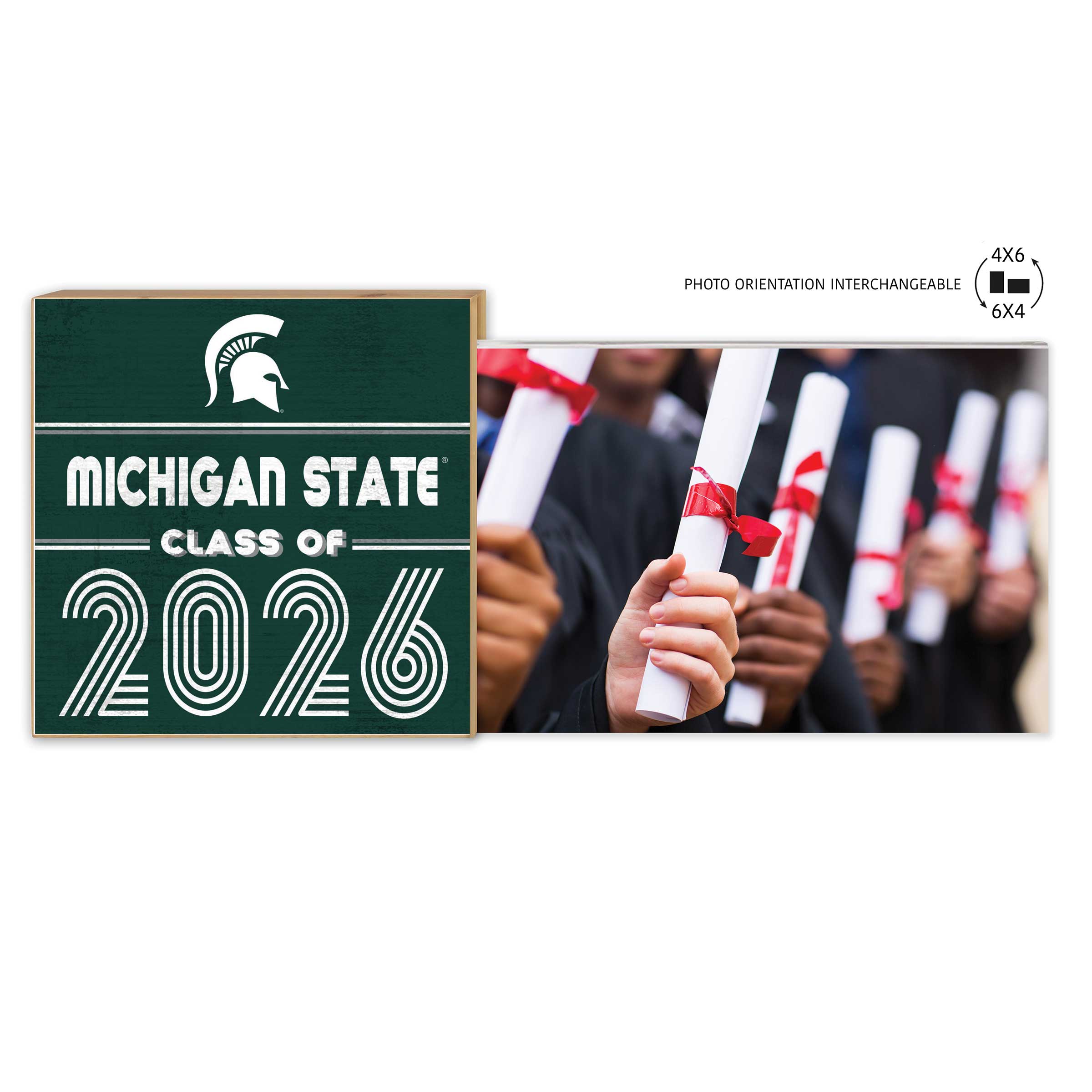 Michigan State Spartans 5" x 10.5" 2026 Grad Floating Photo Frame