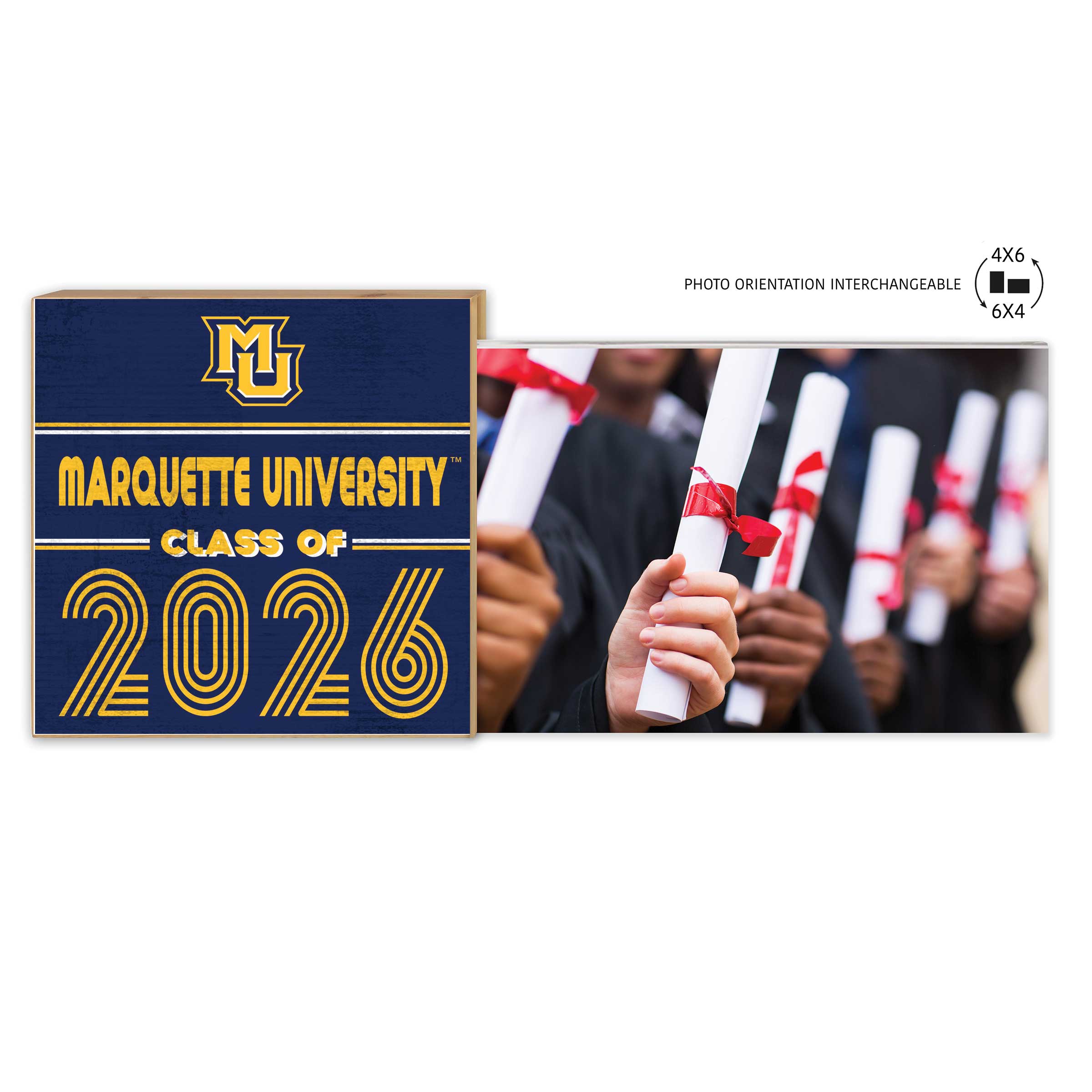 Marquette Golden Eagles 5" x 10.5" 2026 Grad Floating Photo Frame