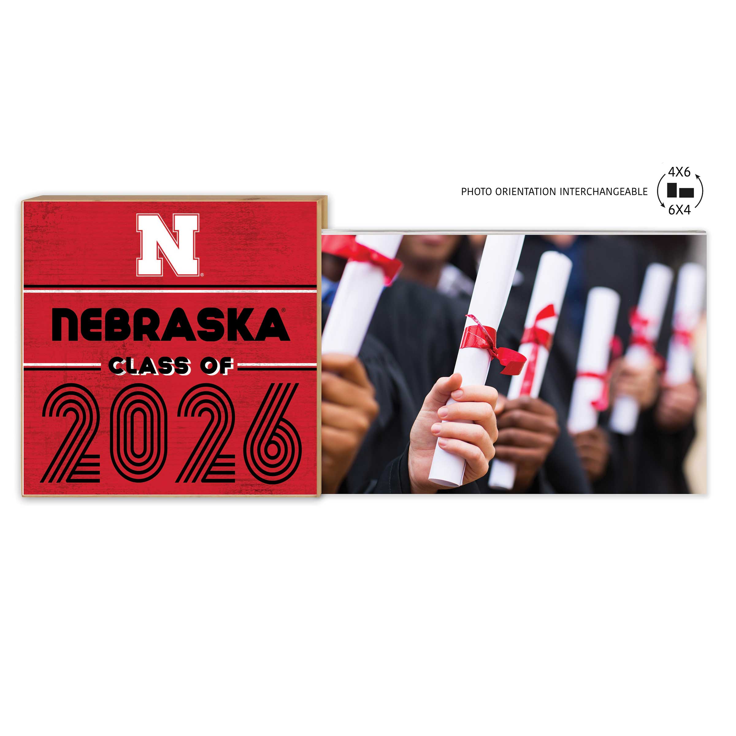 Nebraska Huskers 5" x 10.5" 2026 Grad Floating Photo Frame